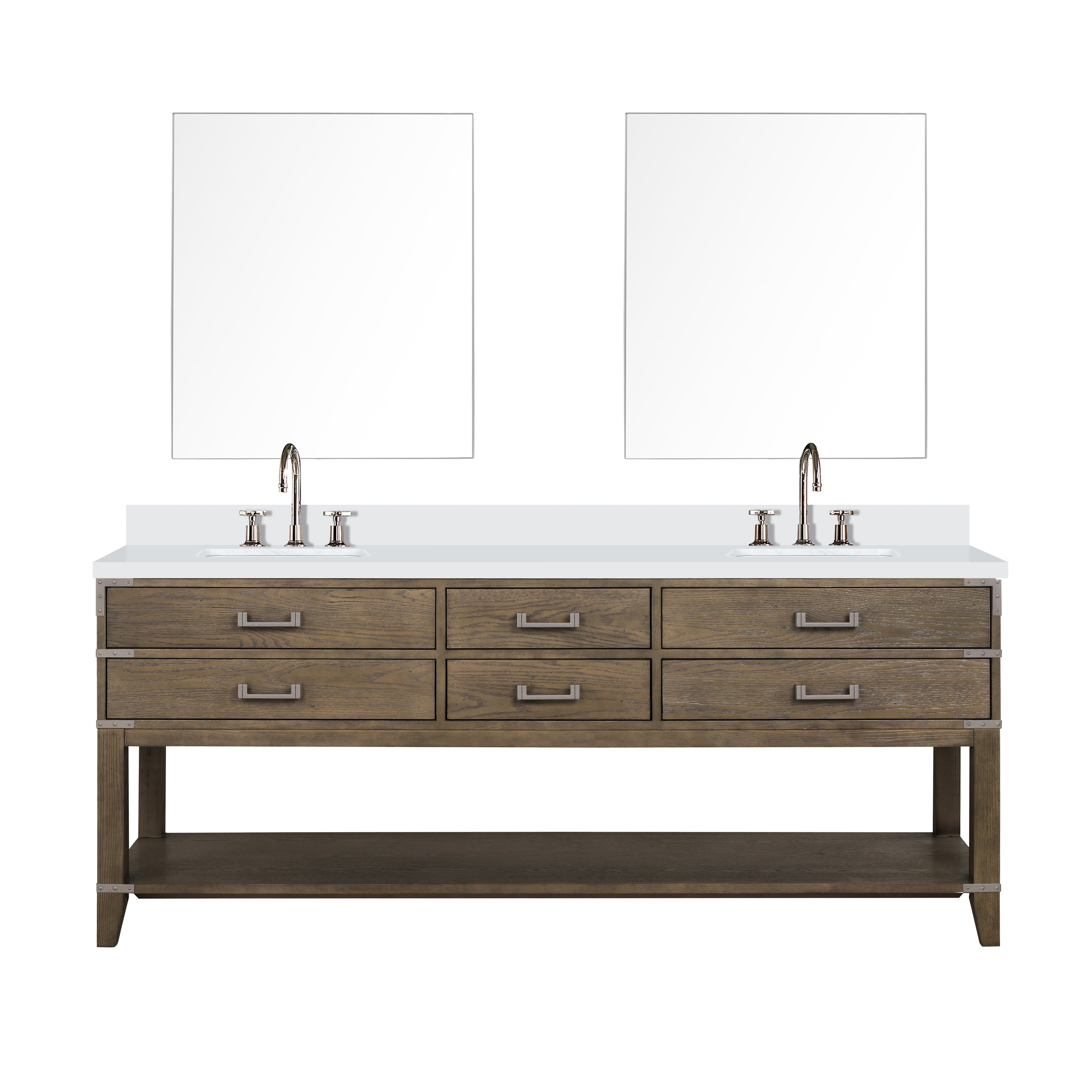 Norwalk 80 in W x 22 in D Grey Oak Double Bath Vanity