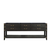 Norwalk 84 in W x 22 in D Black Oak Double Bath Vanity