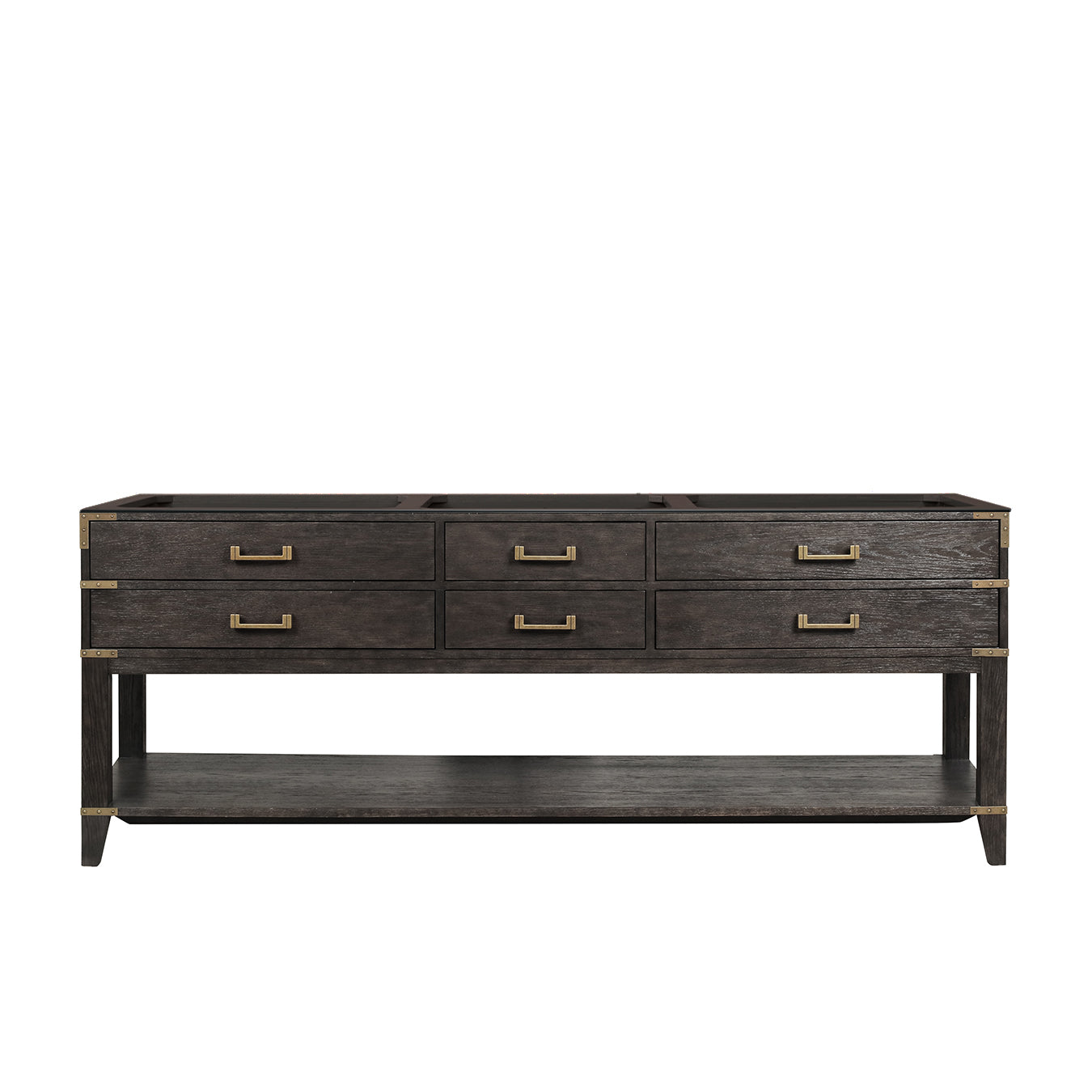 Norwalk 84 in W x 22 in D Brown Oak Double Bath Vanity