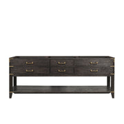 Norwalk 84 in W x 22 in D Brown Oak Double Bath Vanity
