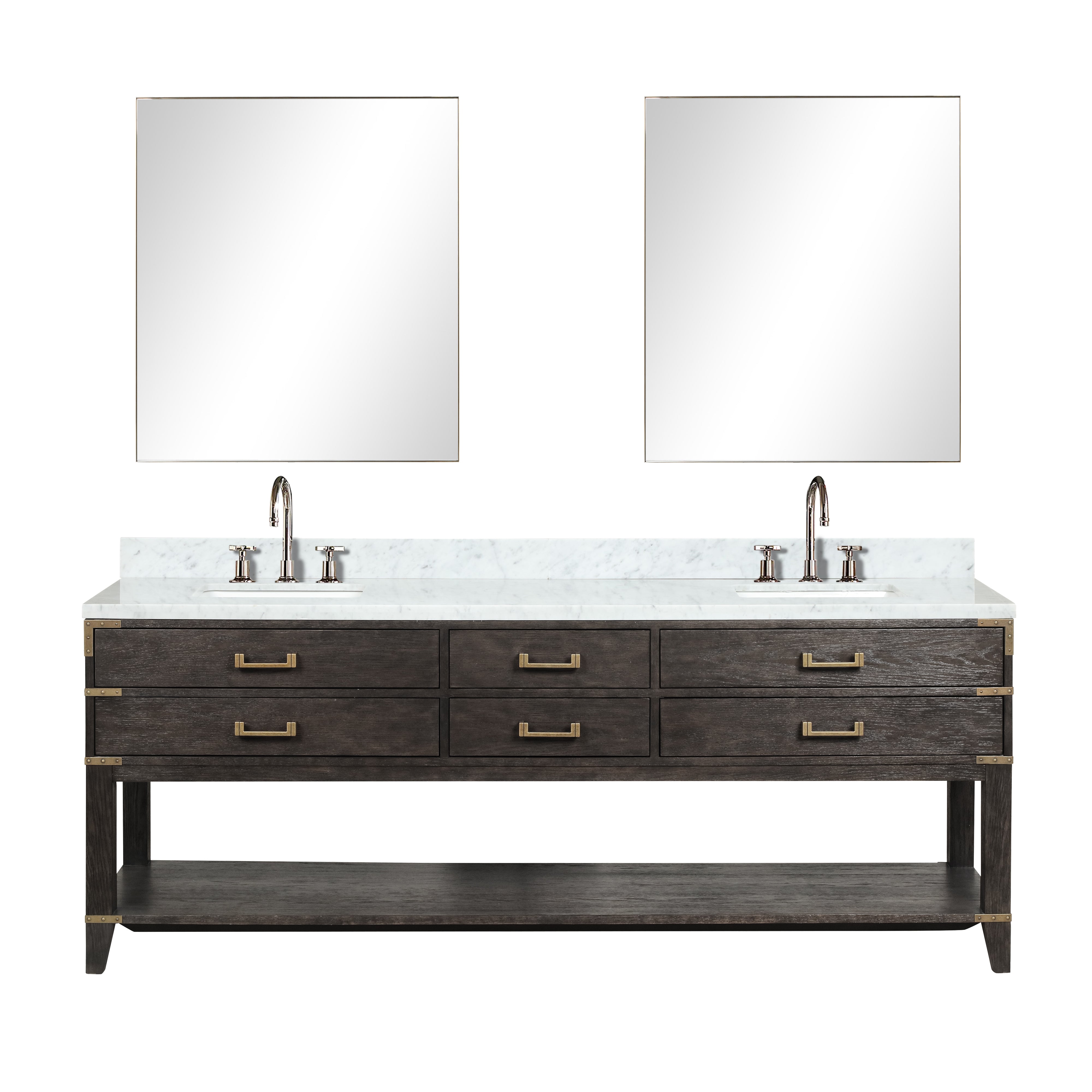 Norwalk 84 in W x 22 in D Brown Oak Double Bath Vanity