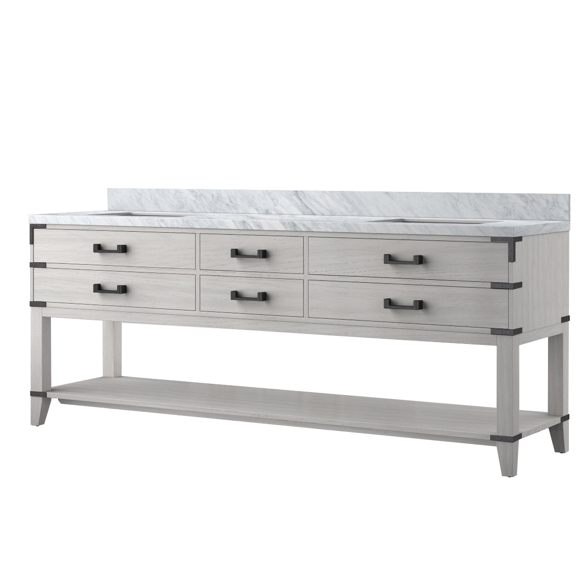 Norwalk 84 in W x 22 in D White Oak Double Bath Vanity