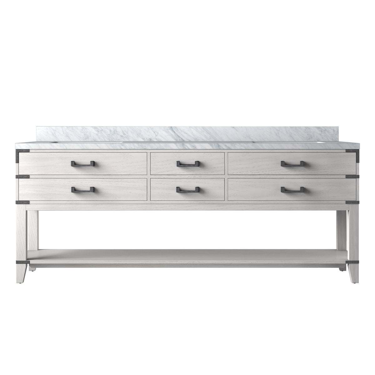 Norwalk 84 in W x 22 in D White Oak Double Bath Vanity