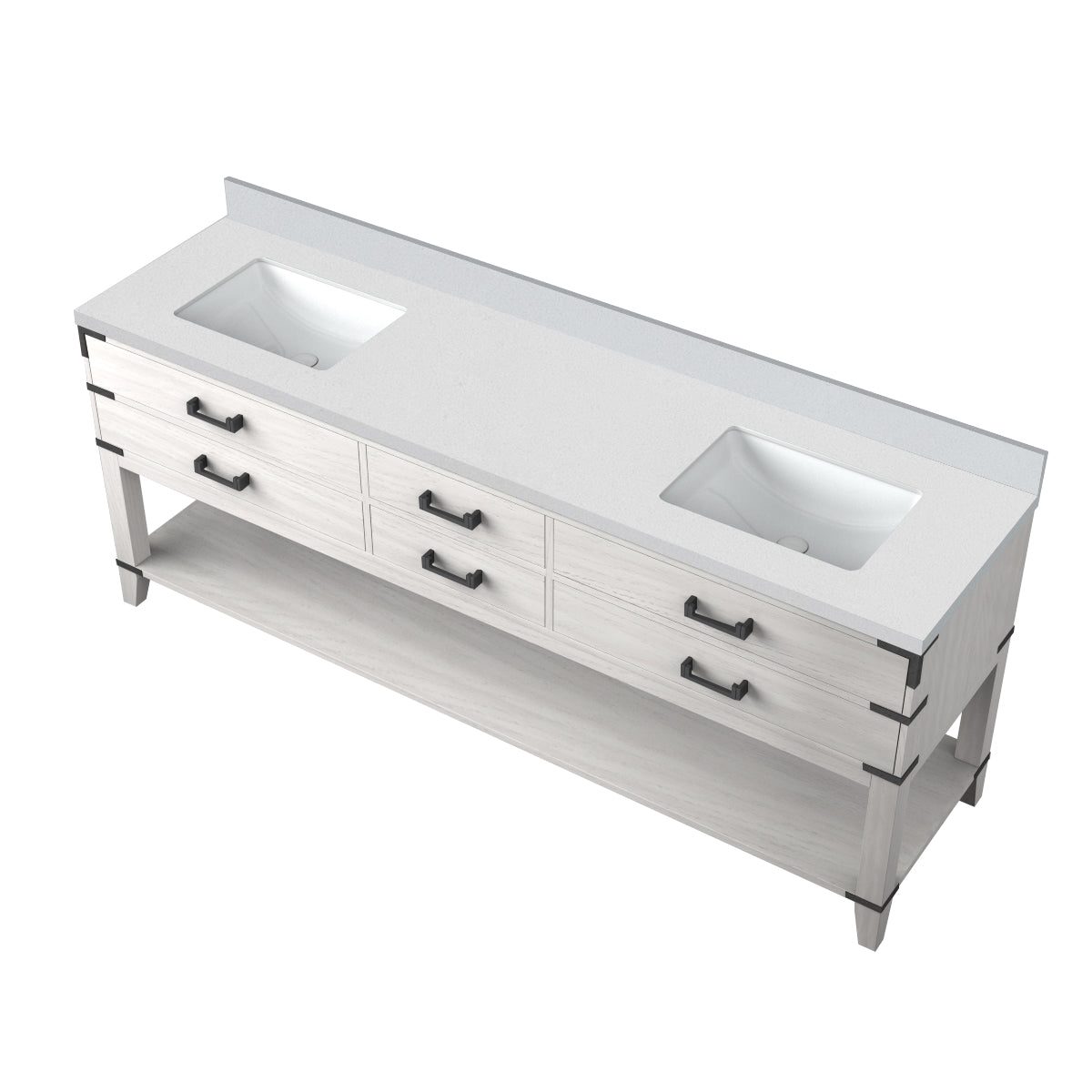 Norwalk 84 in W x 22 in D White Oak Double Bath Vanity