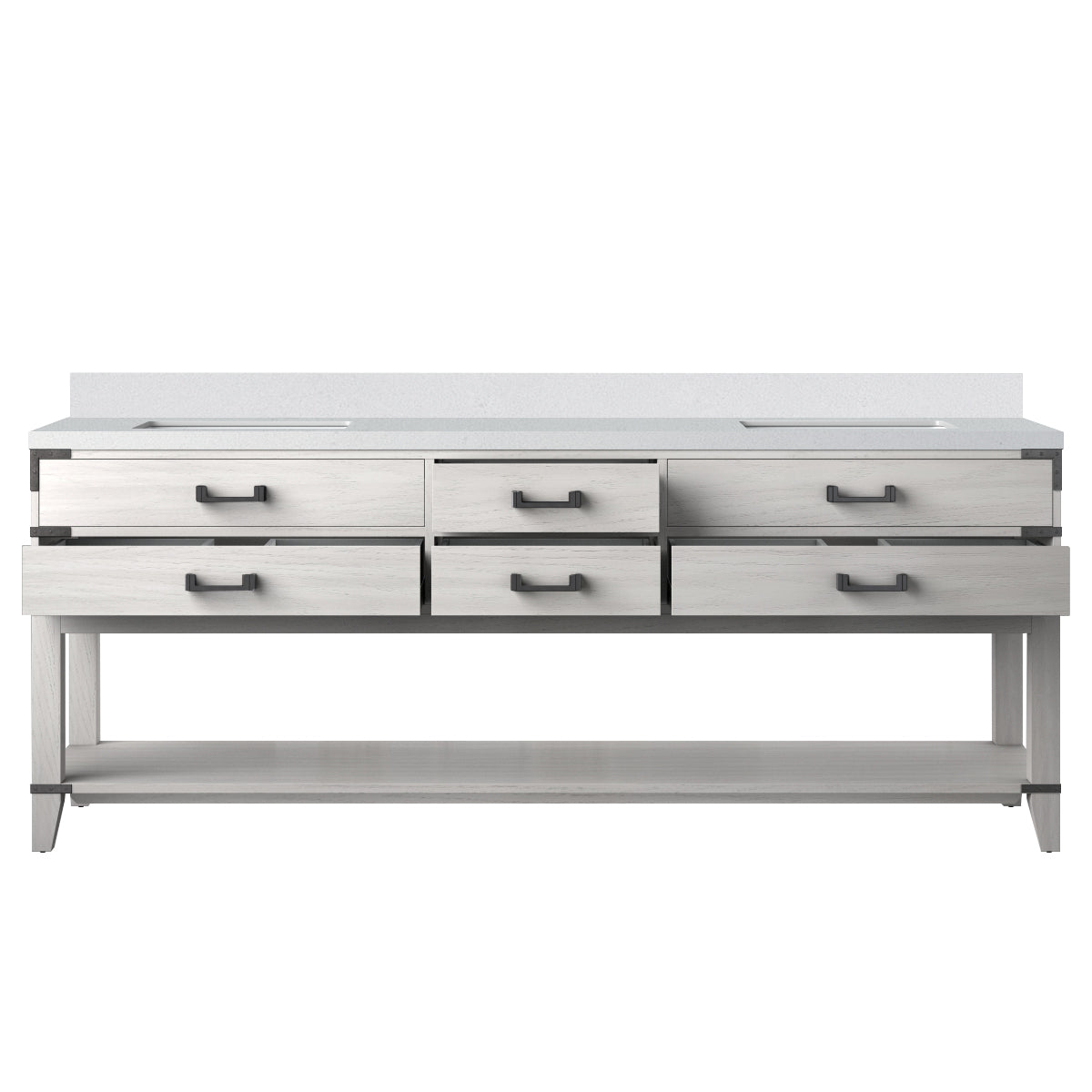 Norwalk 84 in W x 22 in D White Oak Double Bath Vanity