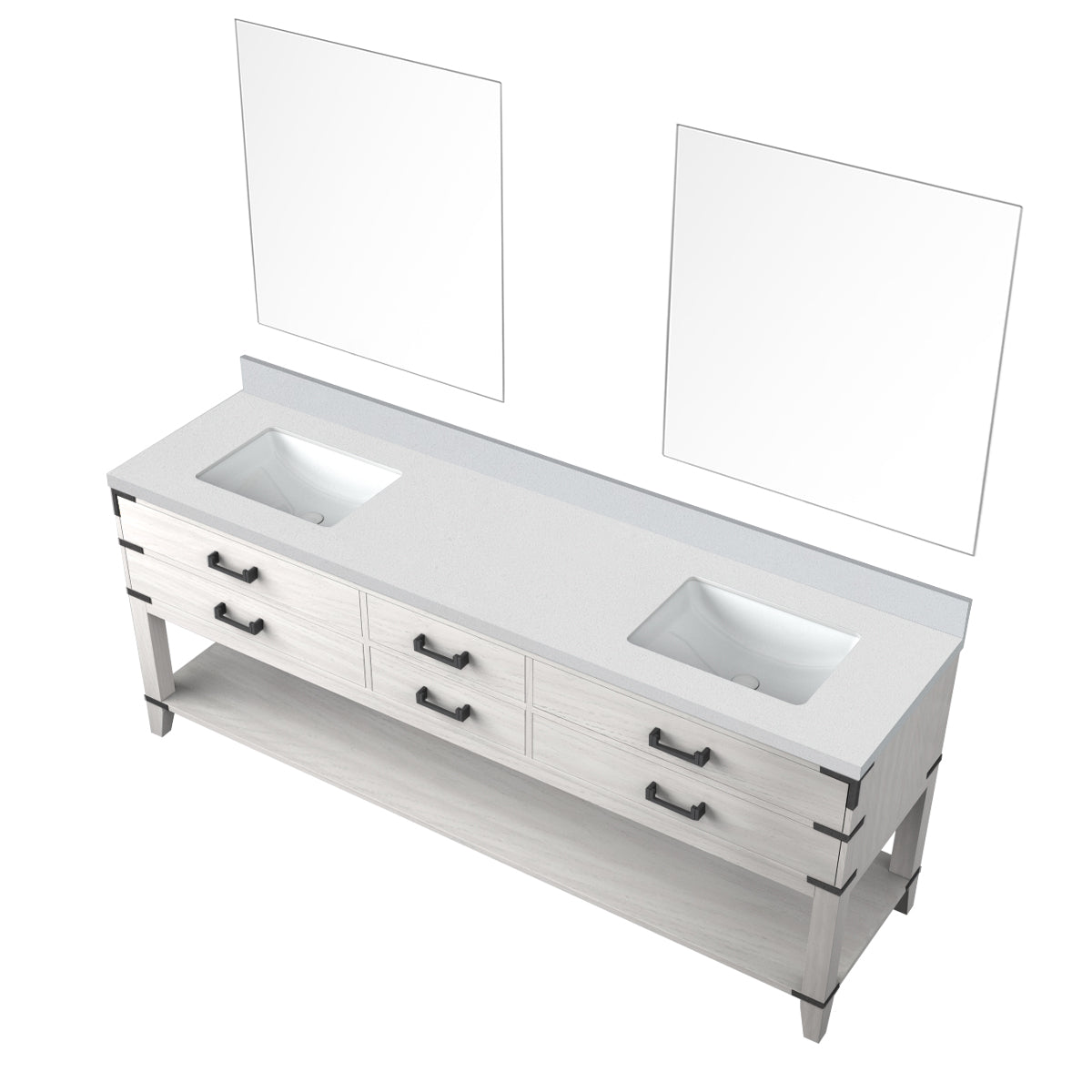 Norwalk 84 in W x 22 in D White Oak Double Bath Vanity