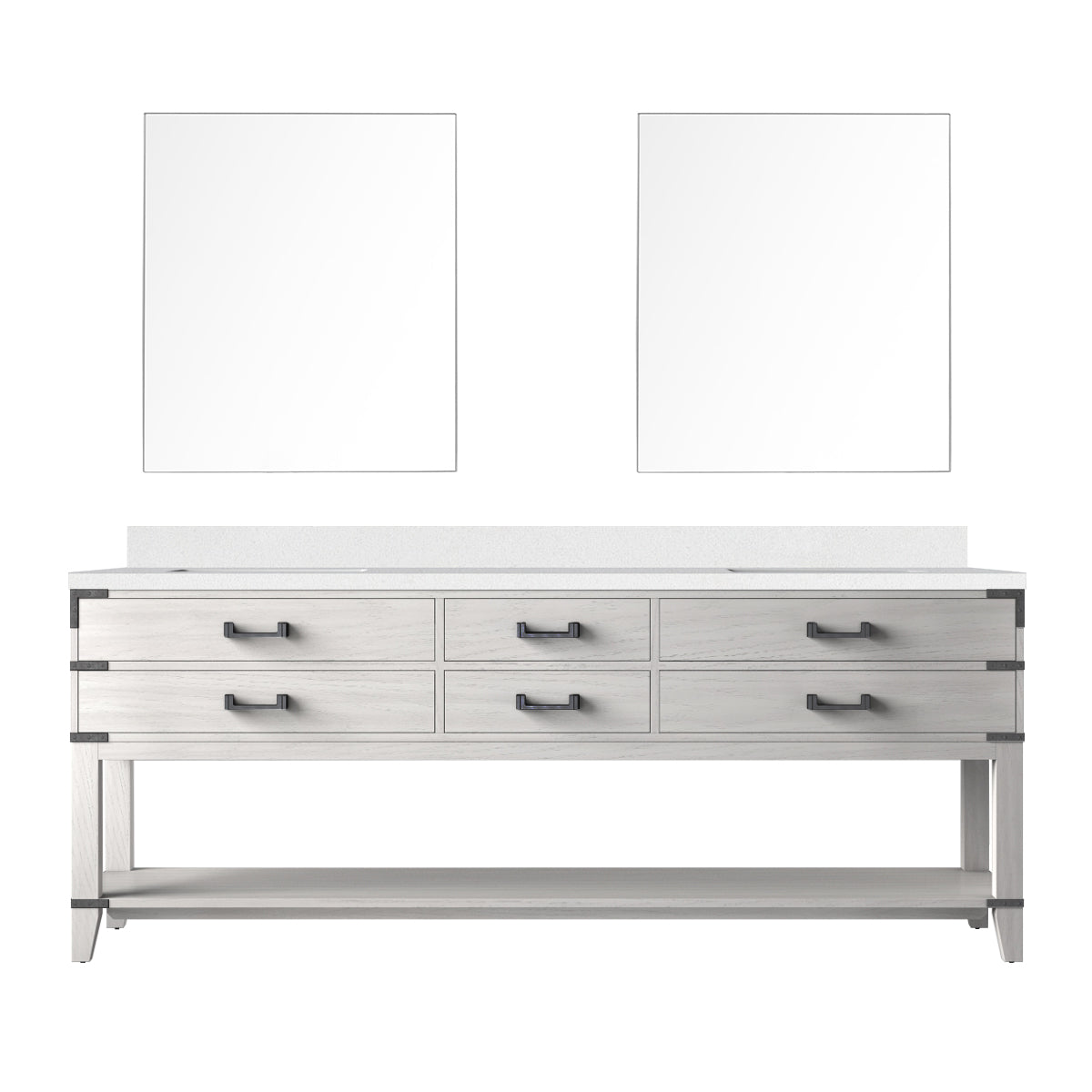 Norwalk 84 in W x 22 in D White Oak Double Bath Vanity