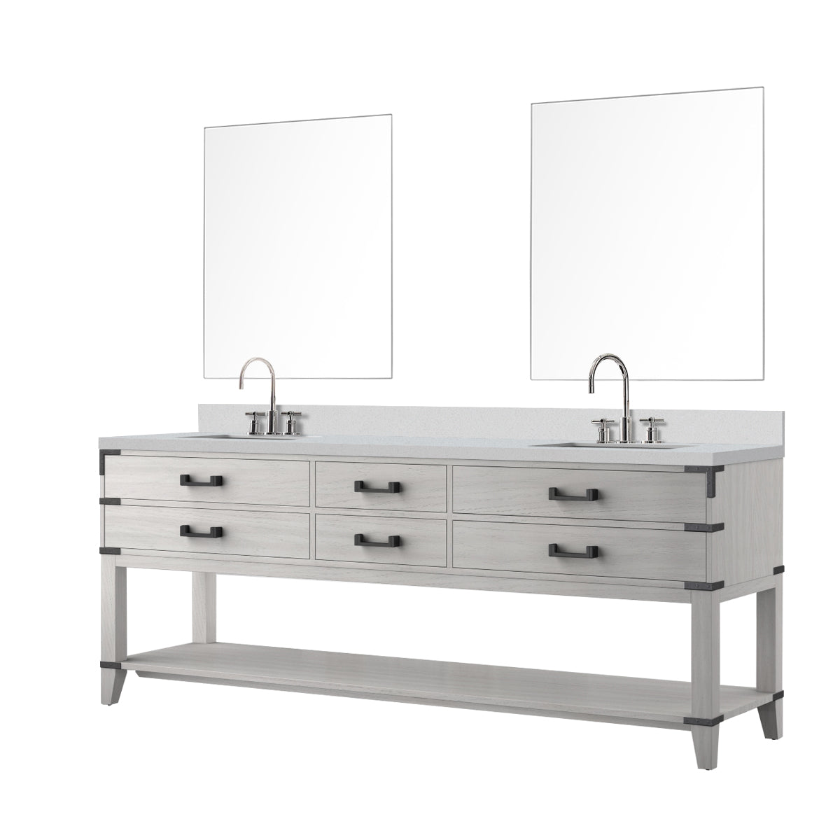 Norwalk 84 in W x 22 in D White Oak Double Bath Vanity