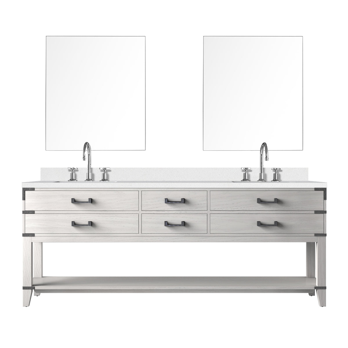 Norwalk 84 in W x 22 in D White Oak Double Bath Vanity