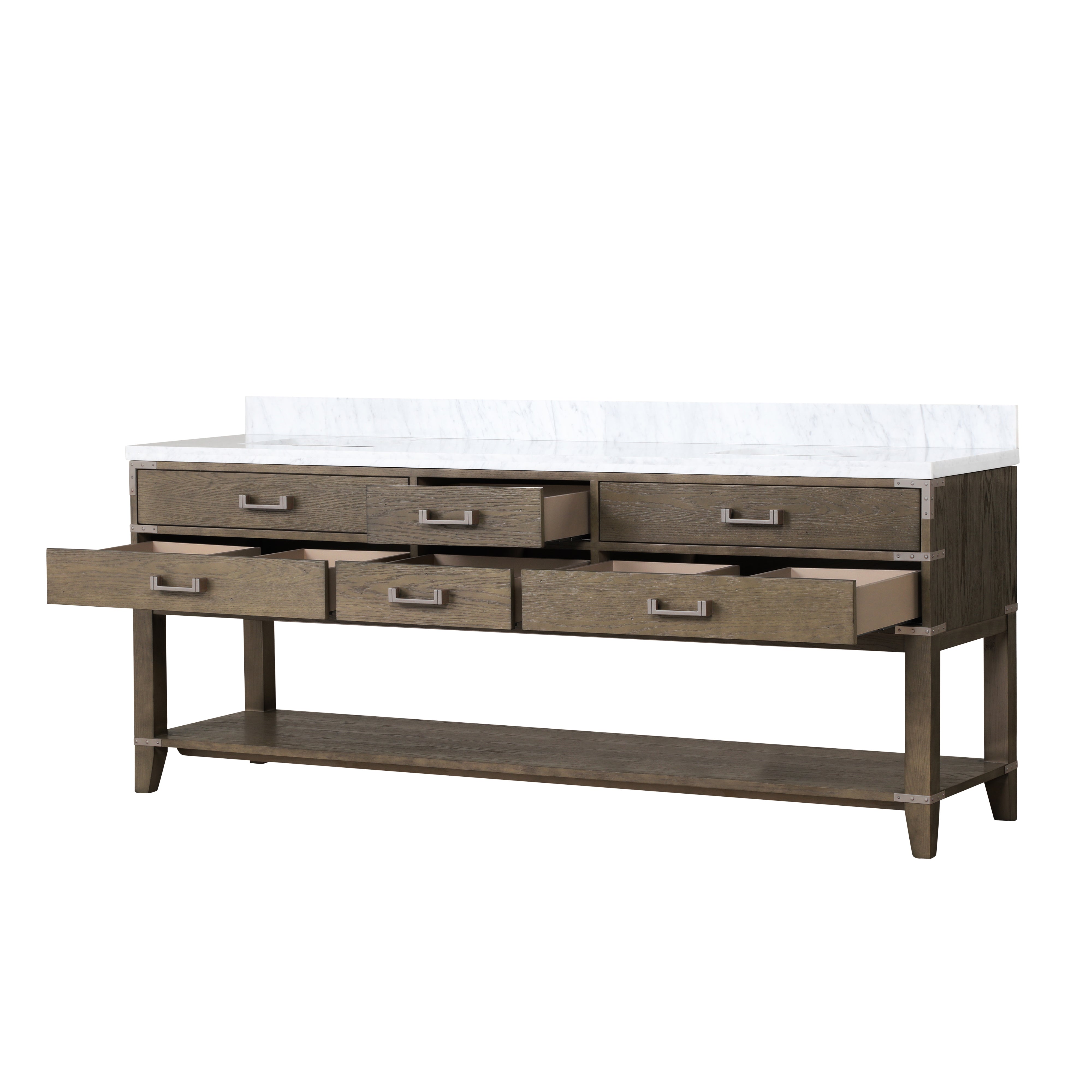 Norwalk 84 in W x 22 in D Grey Oak Double Bath Vanity