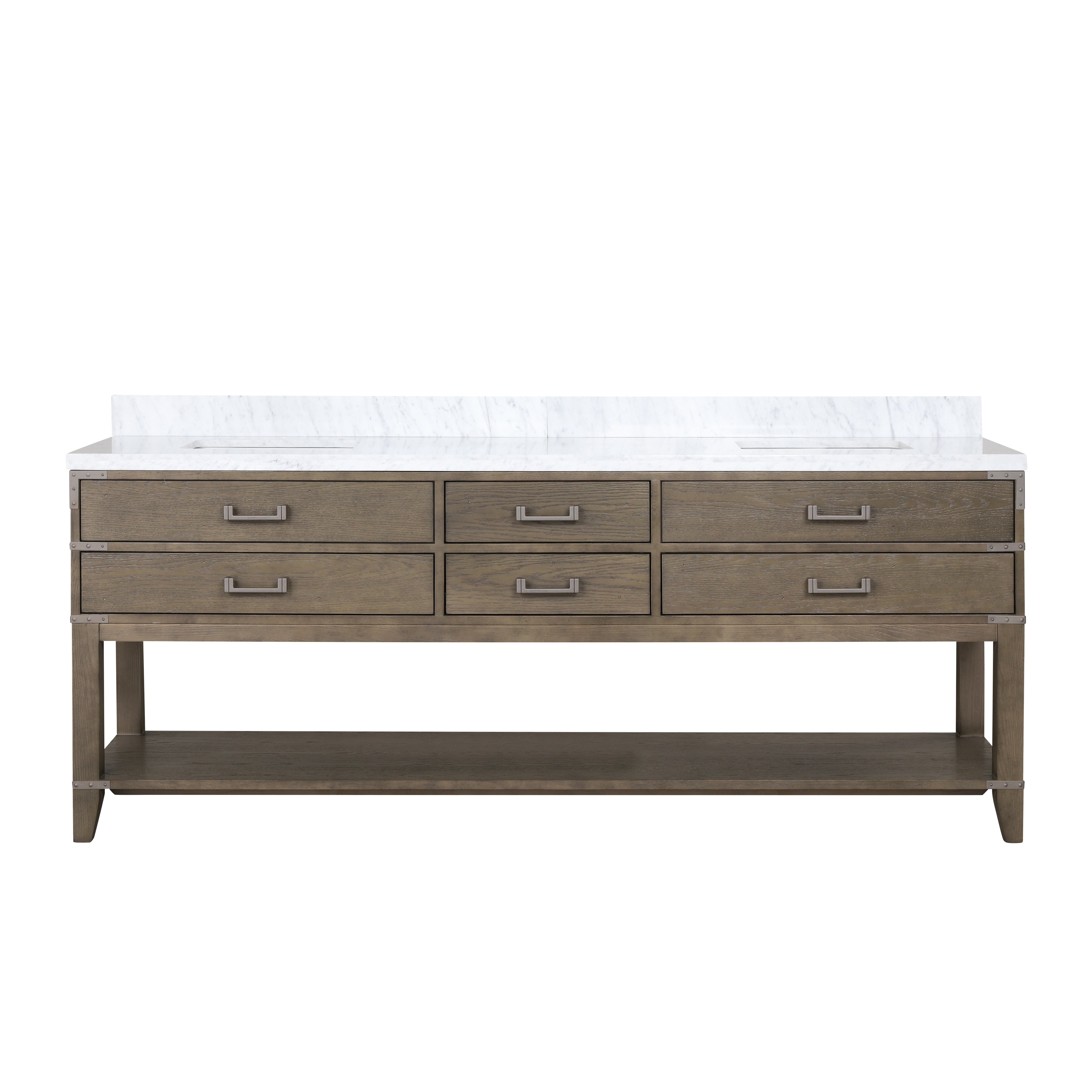 Norwalk 84 in W x 22 in D Grey Oak Double Bath Vanity