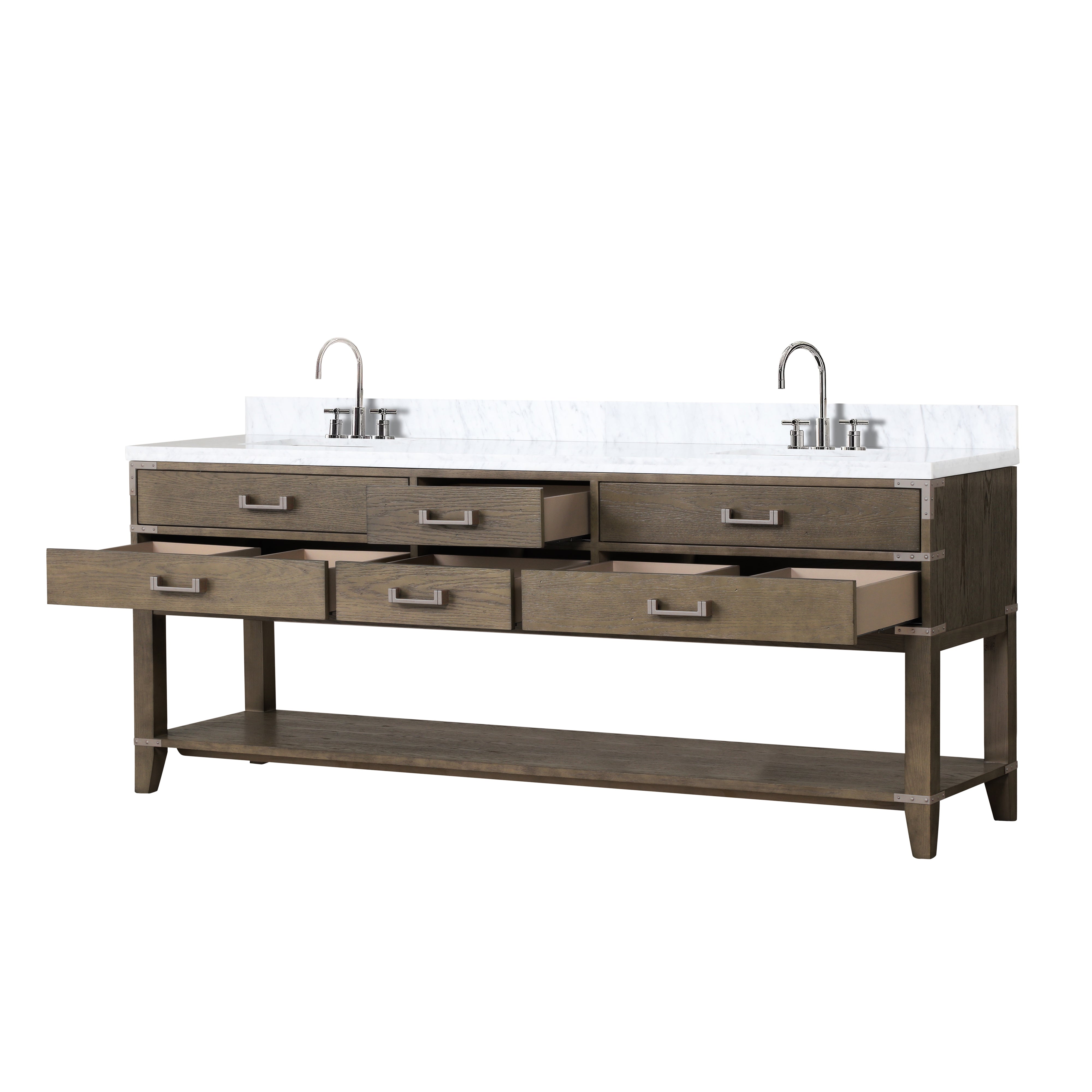 Norwalk 84 in W x 22 in D Grey Oak Double Bath Vanity