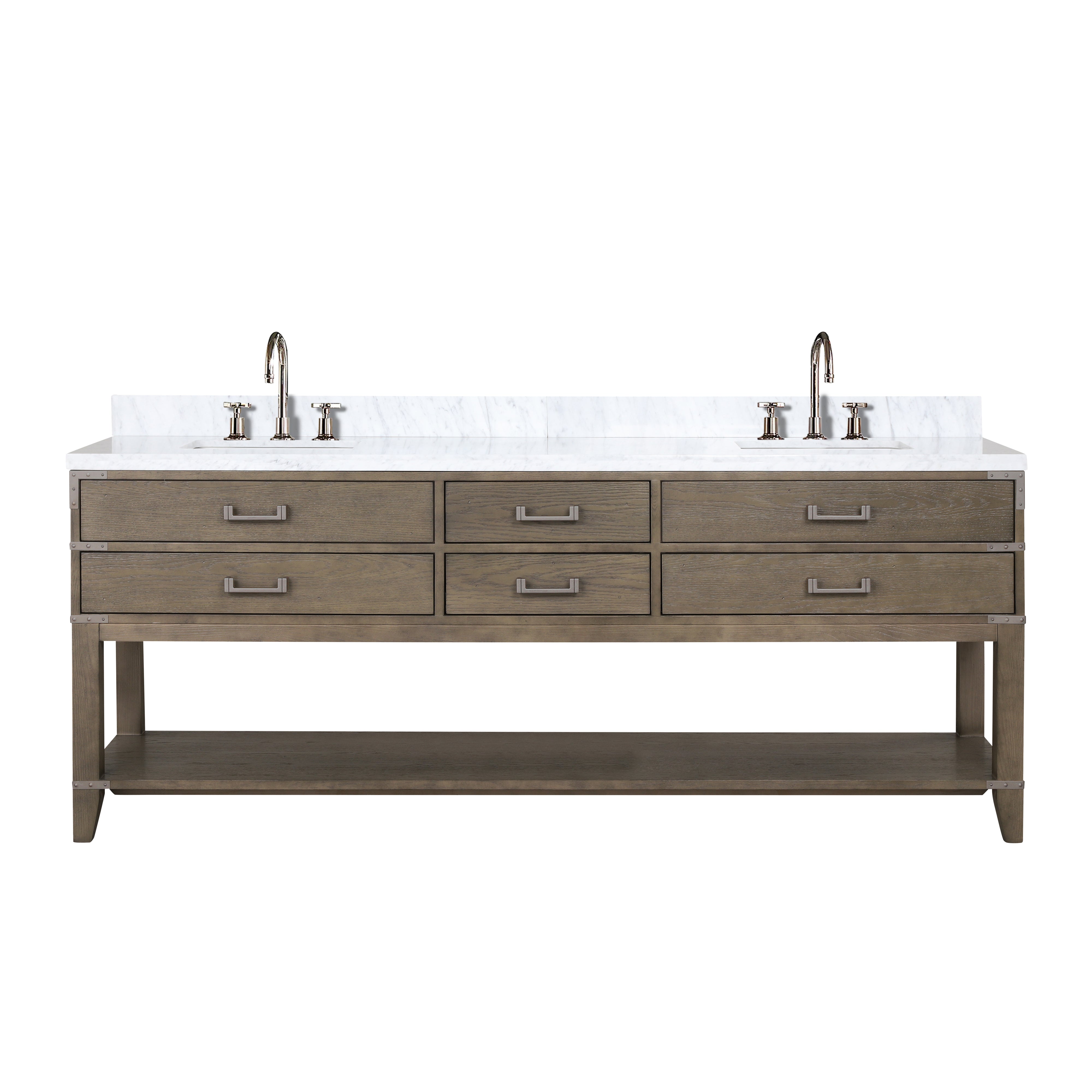 Norwalk 84 in W x 22 in D Grey Oak Double Bath Vanity