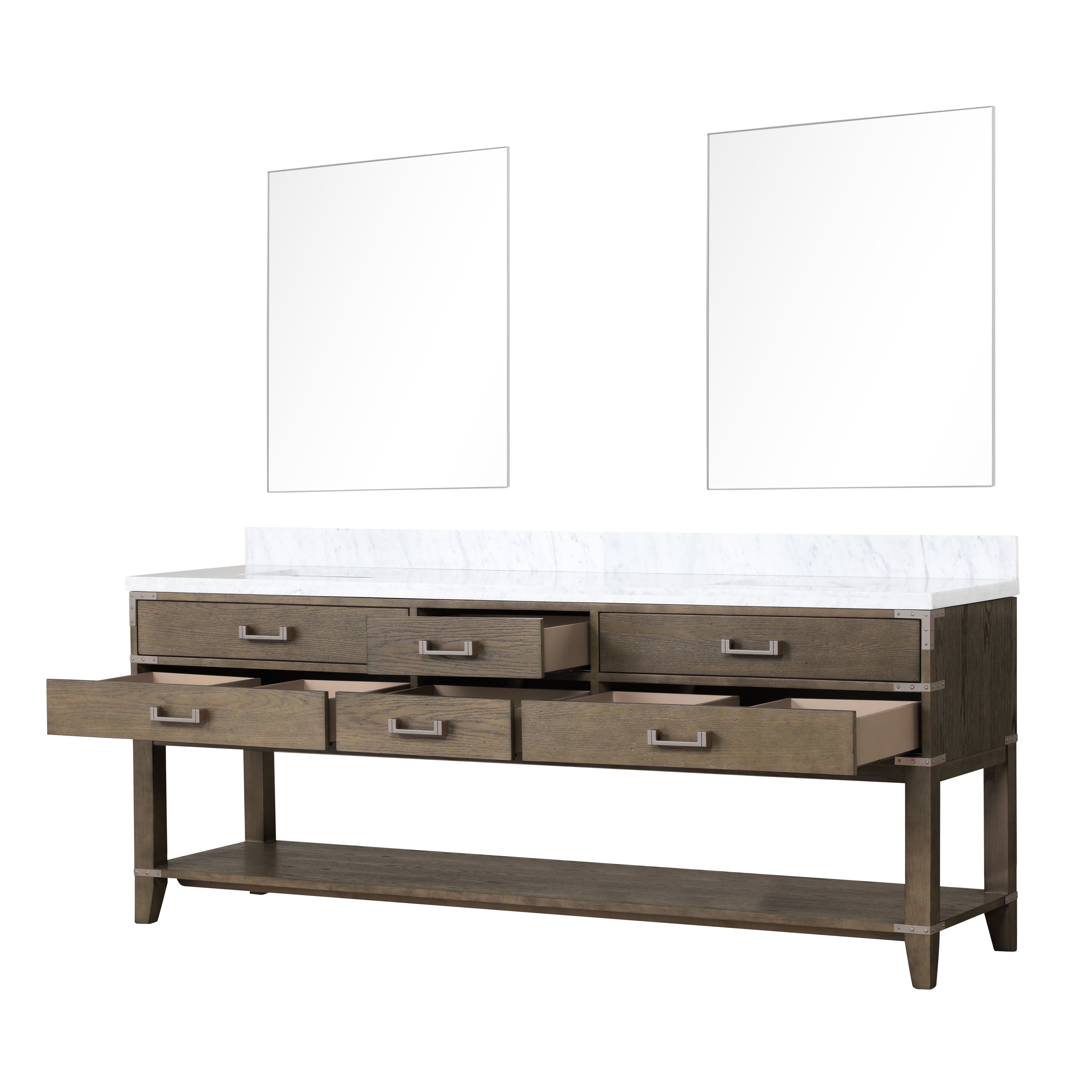 Norwalk 84 in W x 22 in D Grey Oak Double Bath Vanity