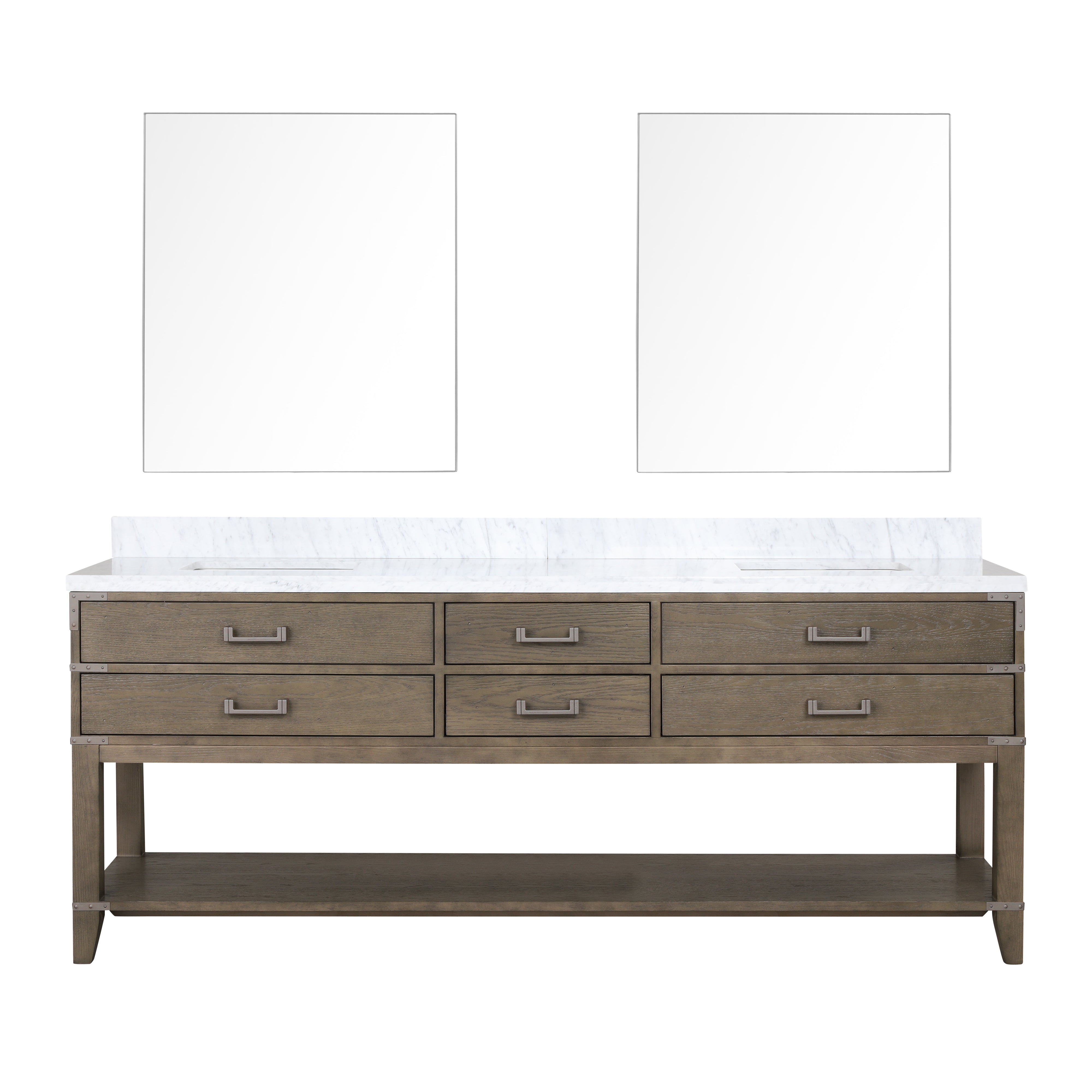 Norwalk 84 in W x 22 in D Grey Oak Double Bath Vanity