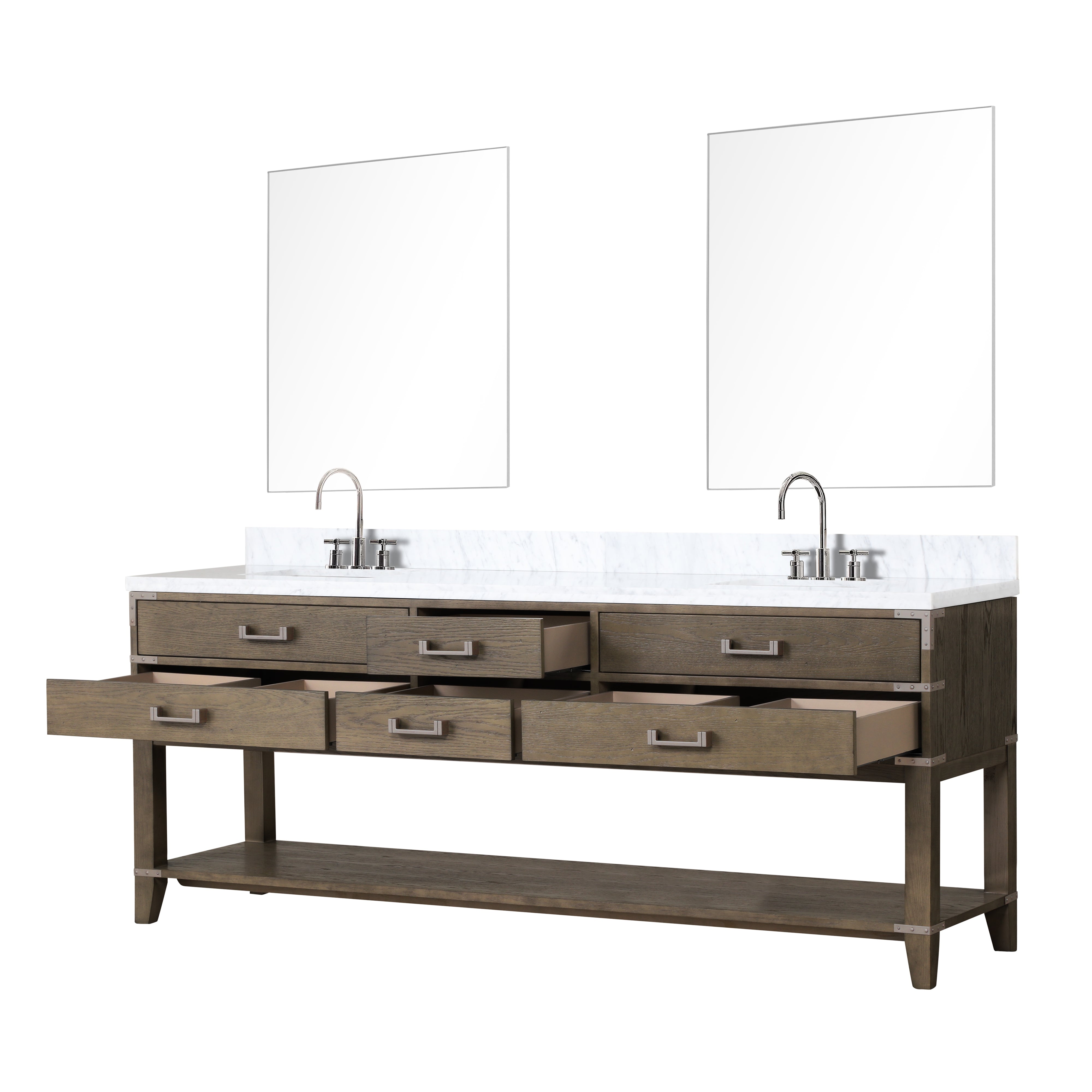 Norwalk 84 in W x 22 in D Grey Oak Double Bath Vanity