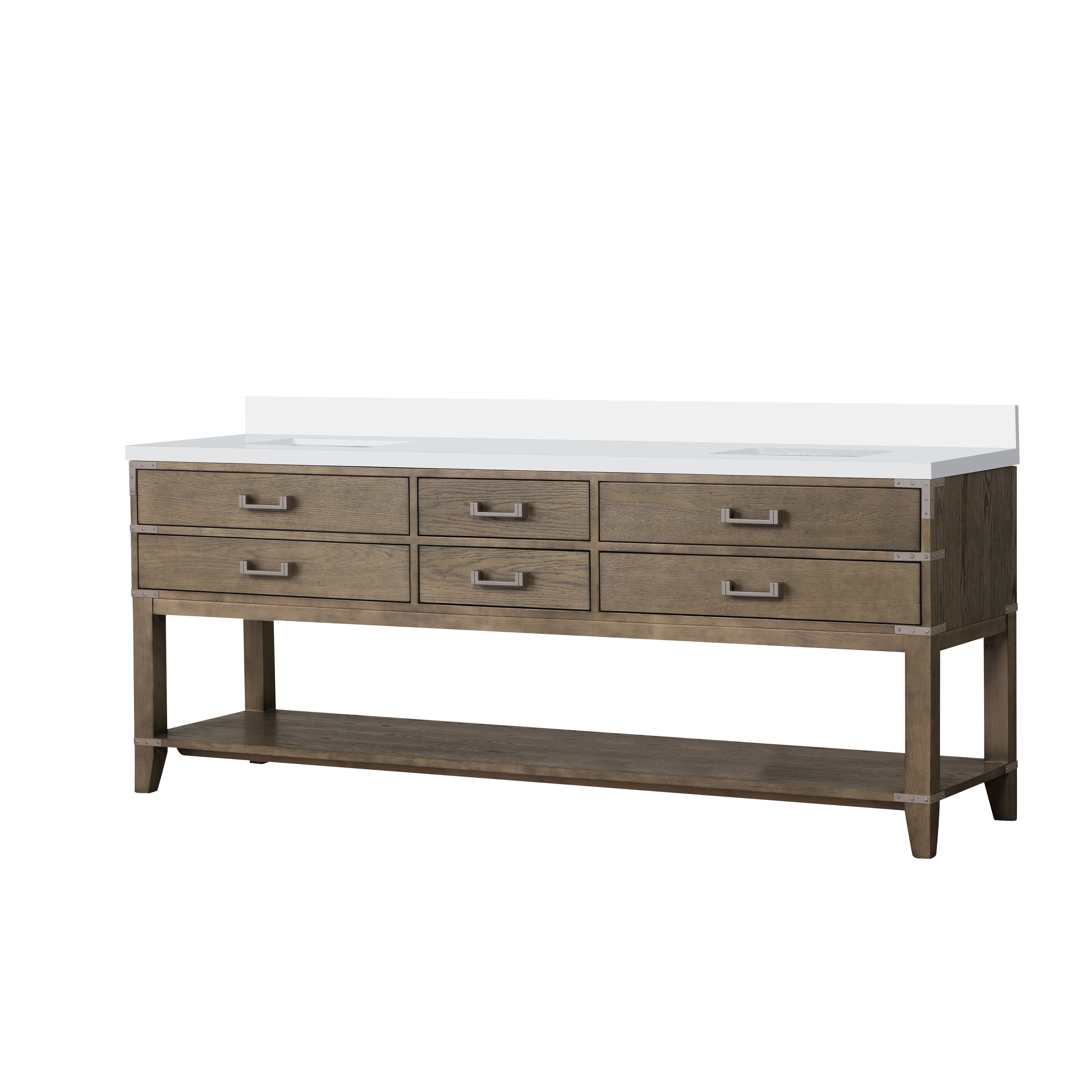 Norwalk 84 in W x 22 in D Grey Oak Double Bath Vanity