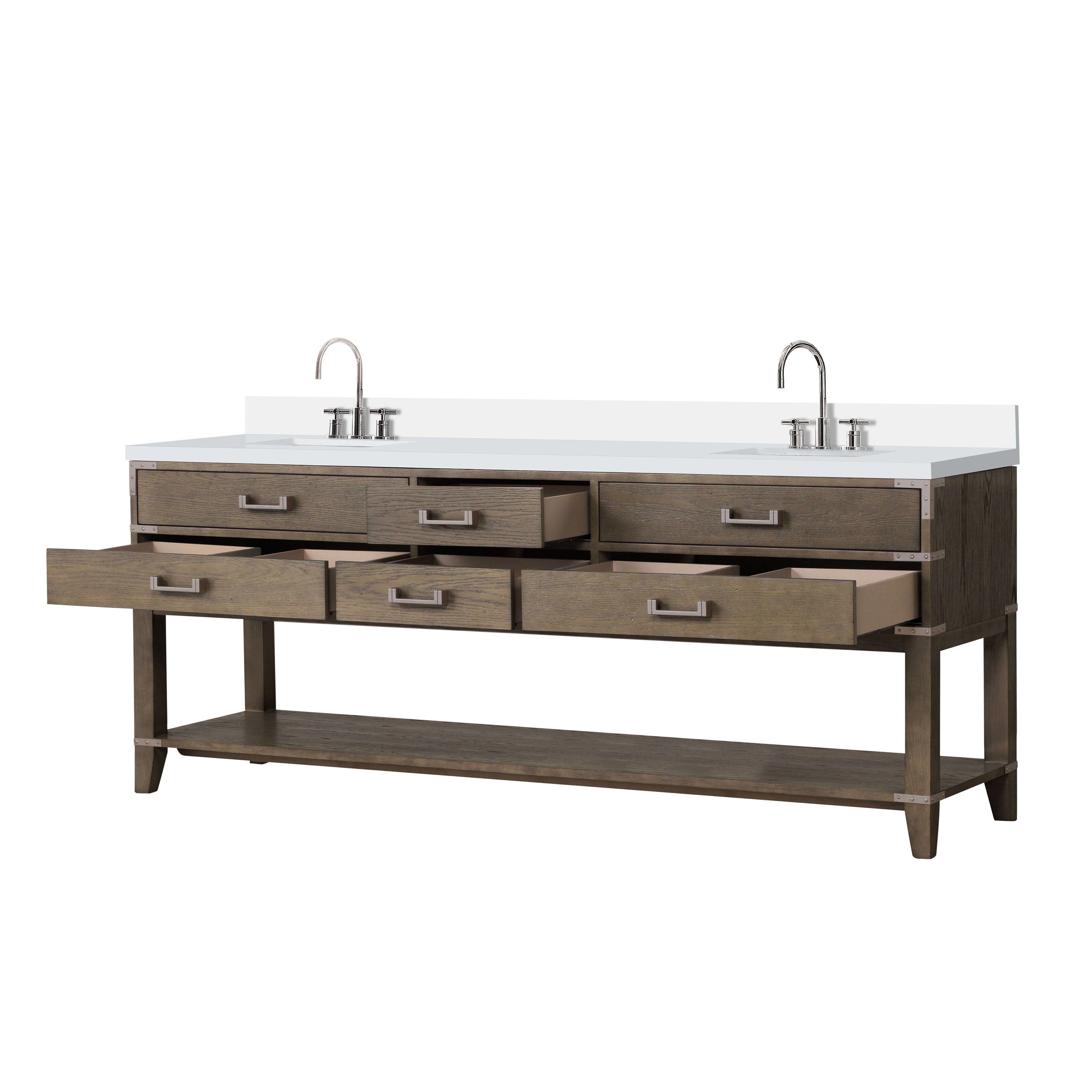 Norwalk 84 in W x 22 in D Grey Oak Double Bath Vanity