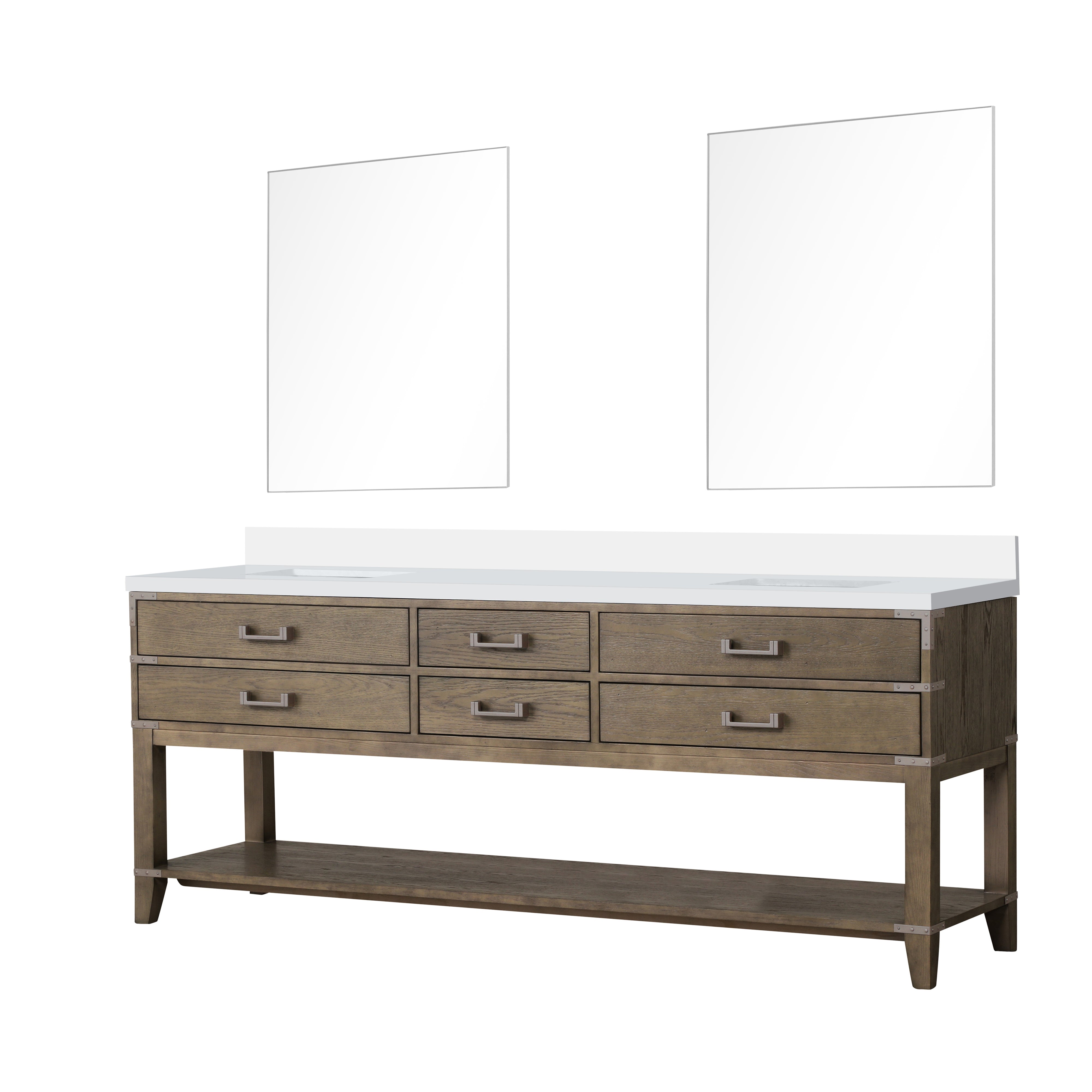 Norwalk 84 in W x 22 in D Grey Oak Double Bath Vanity