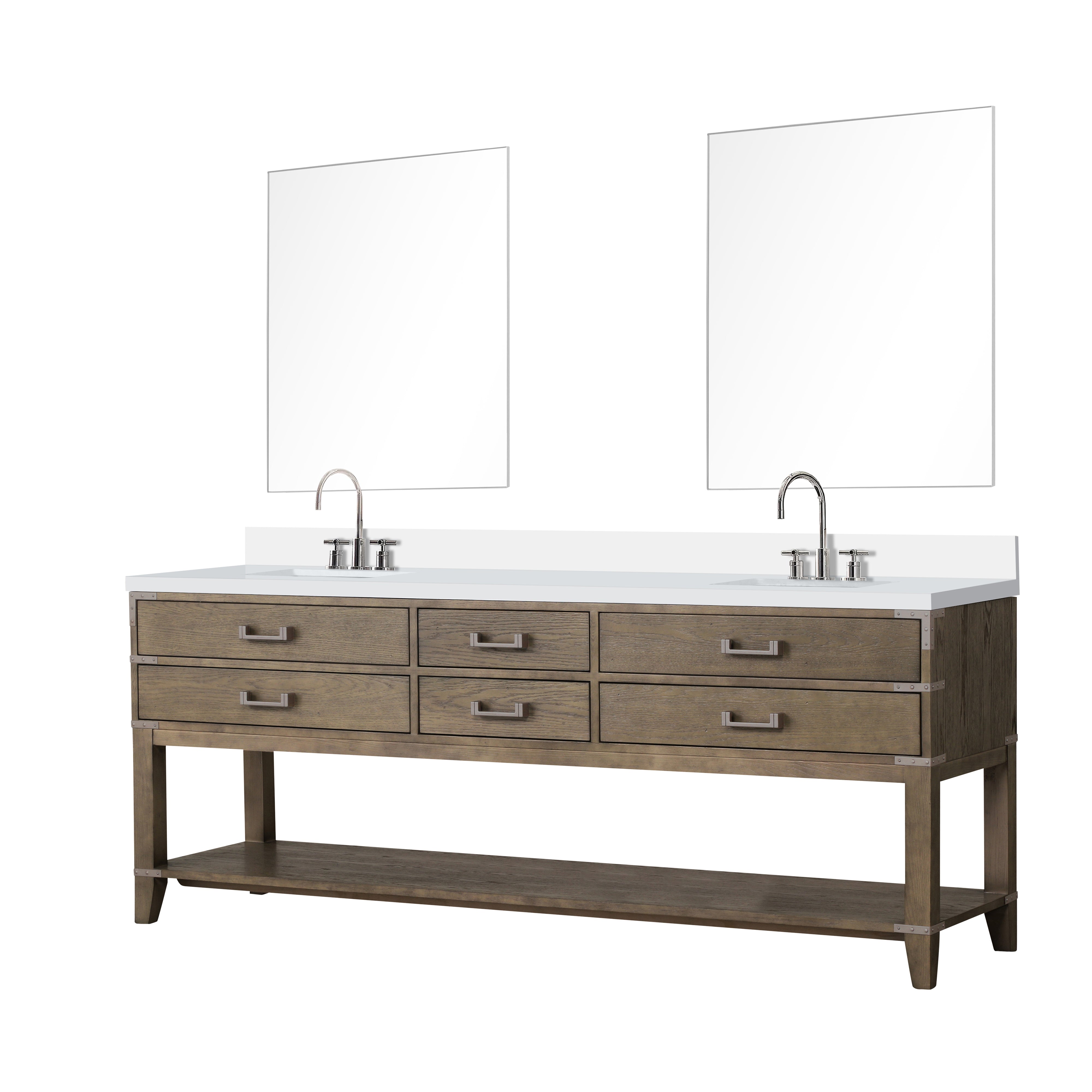 Norwalk 84 in W x 22 in D Grey Oak Double Bath Vanity