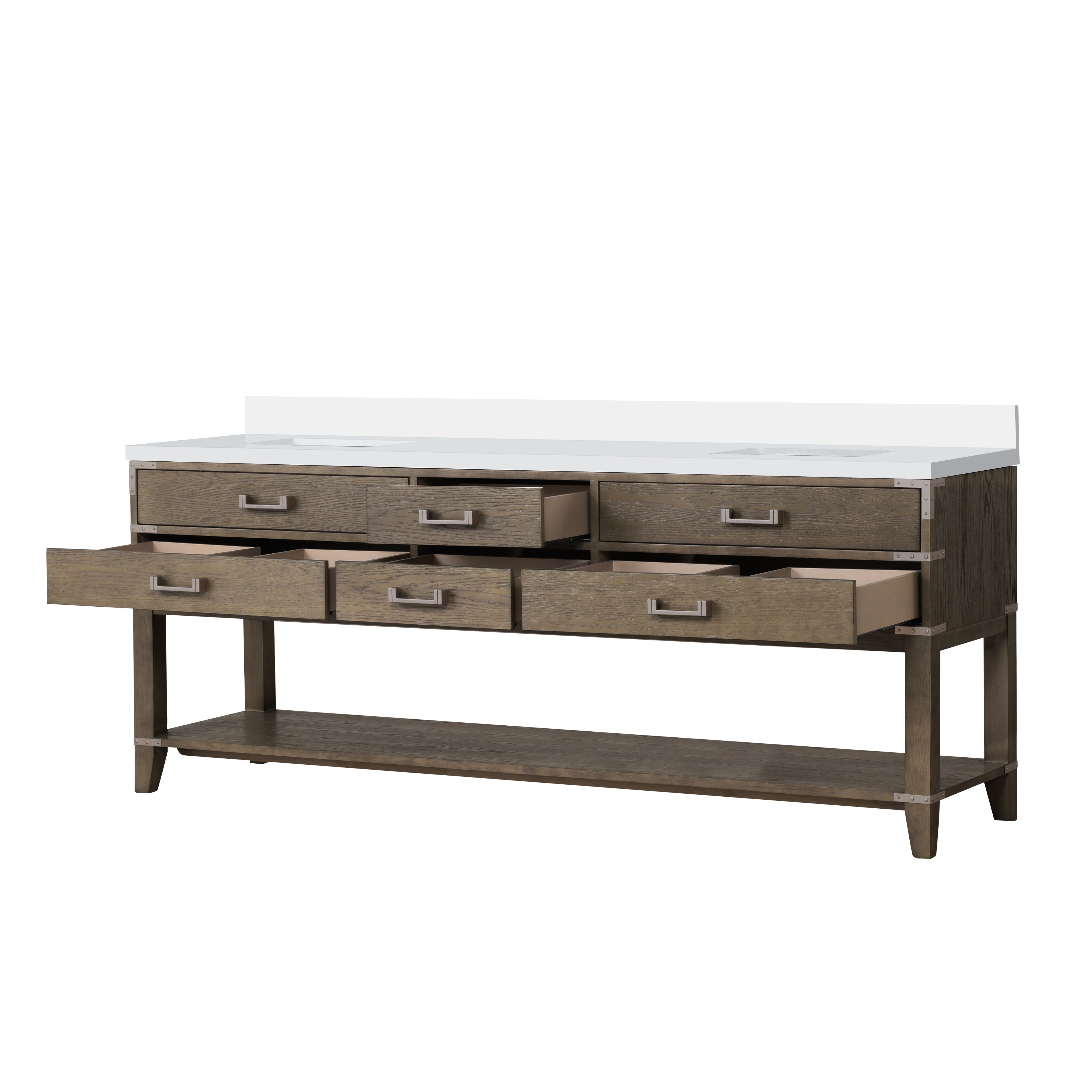Norwalk 84 in W x 22 in D Grey Oak Double Bath Vanity
