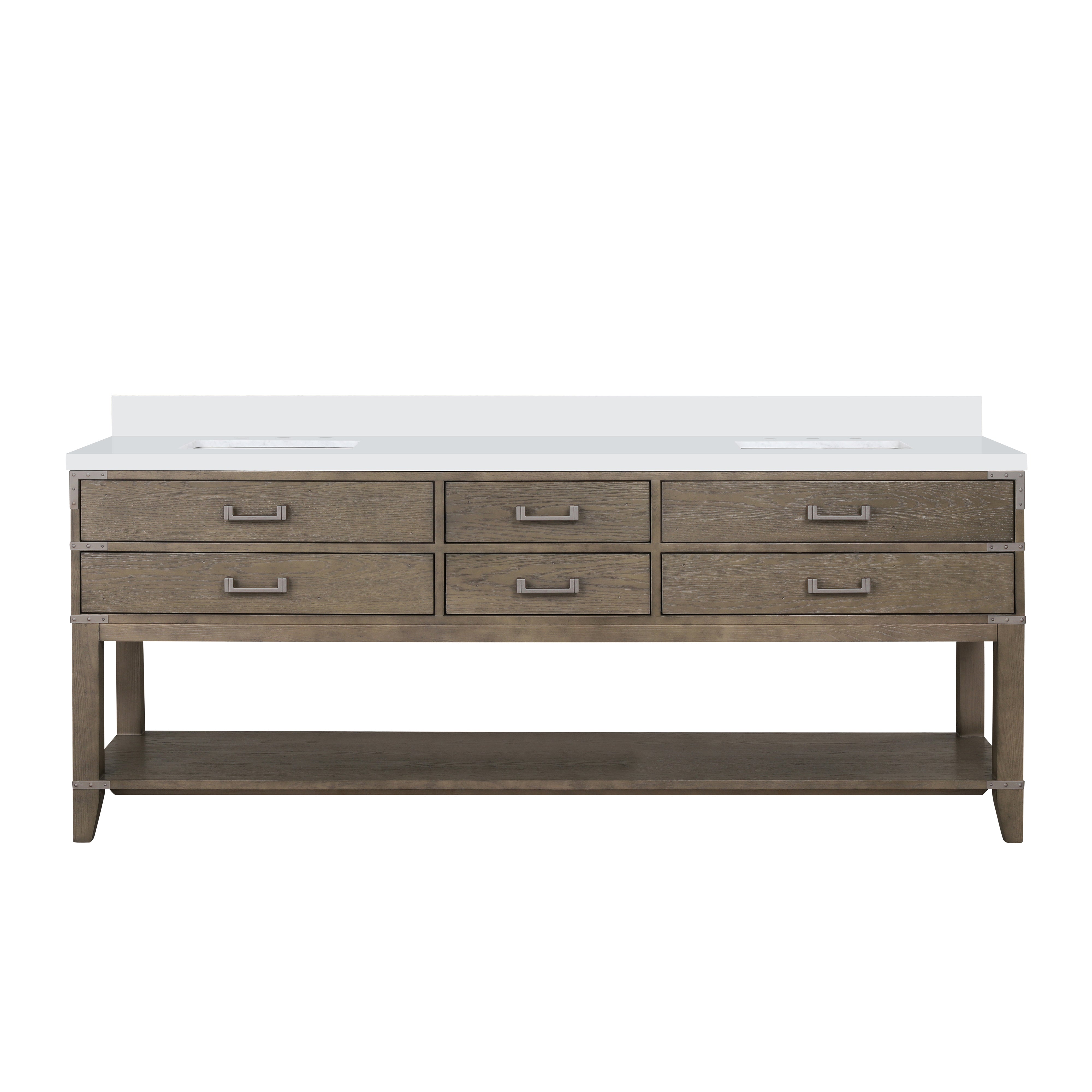 Norwalk 84 in W x 22 in D Grey Oak Double Bath Vanity