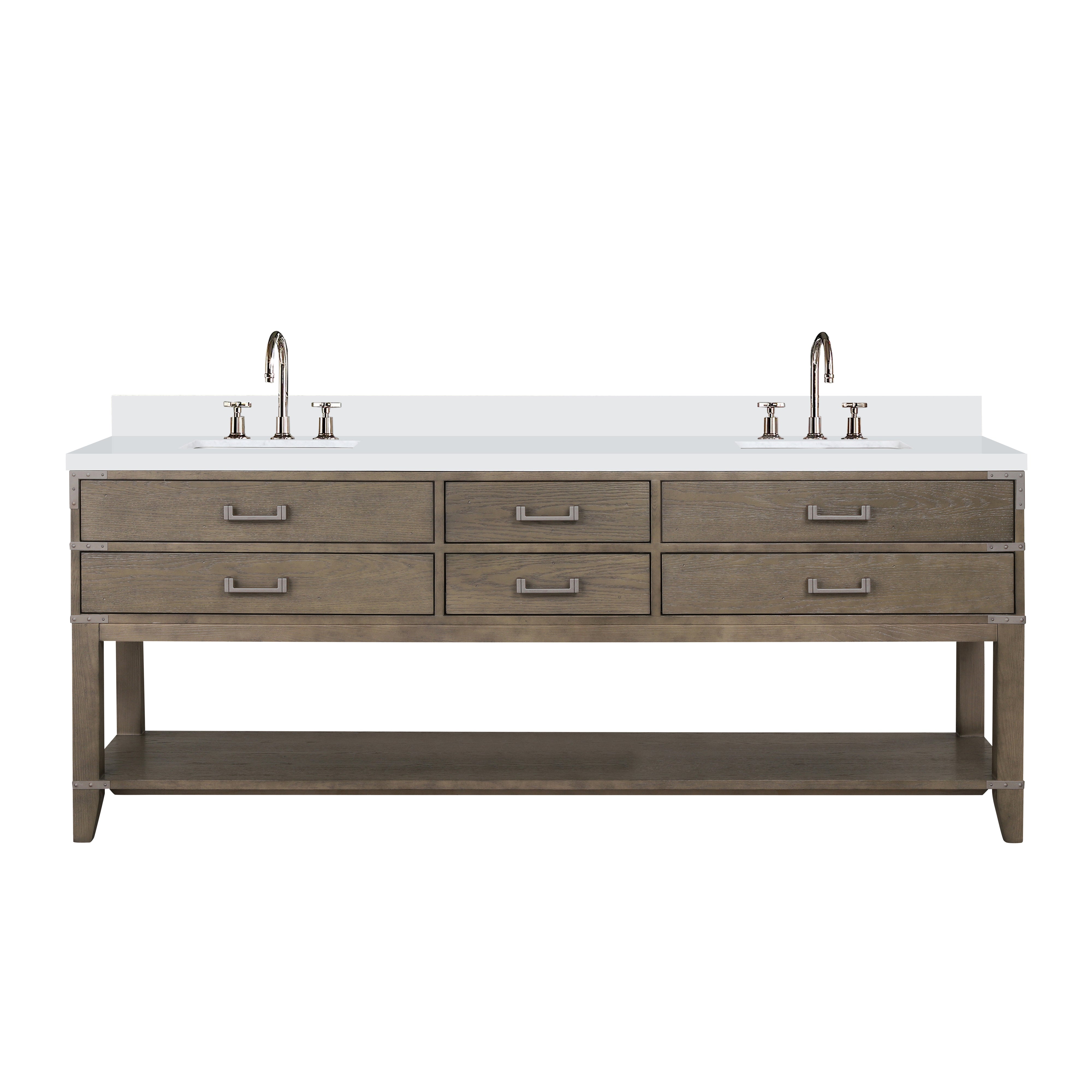 Norwalk 84 in W x 22 in D Grey Oak Double Bath Vanity
