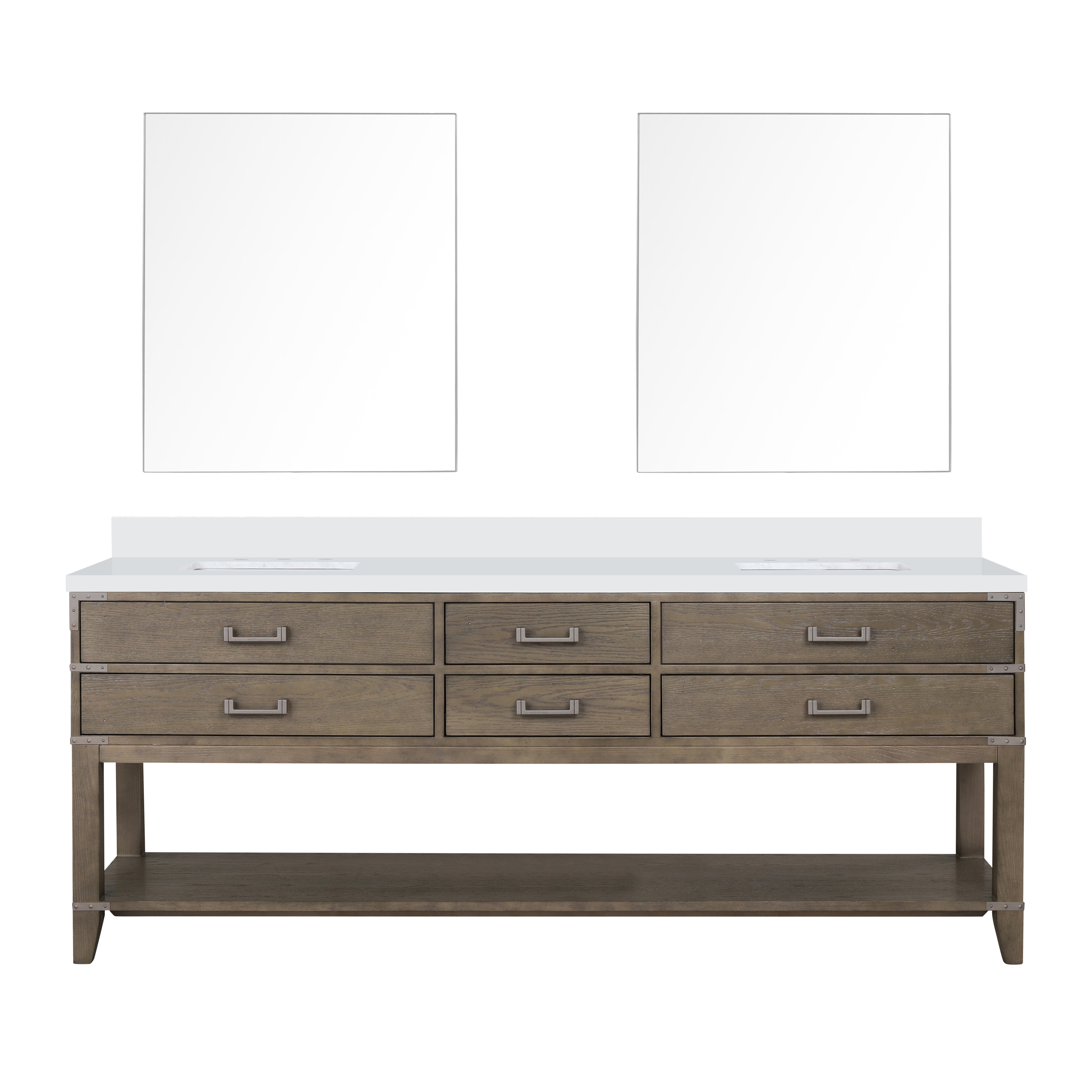 Norwalk 84 in W x 22 in D Grey Oak Double Bath Vanity