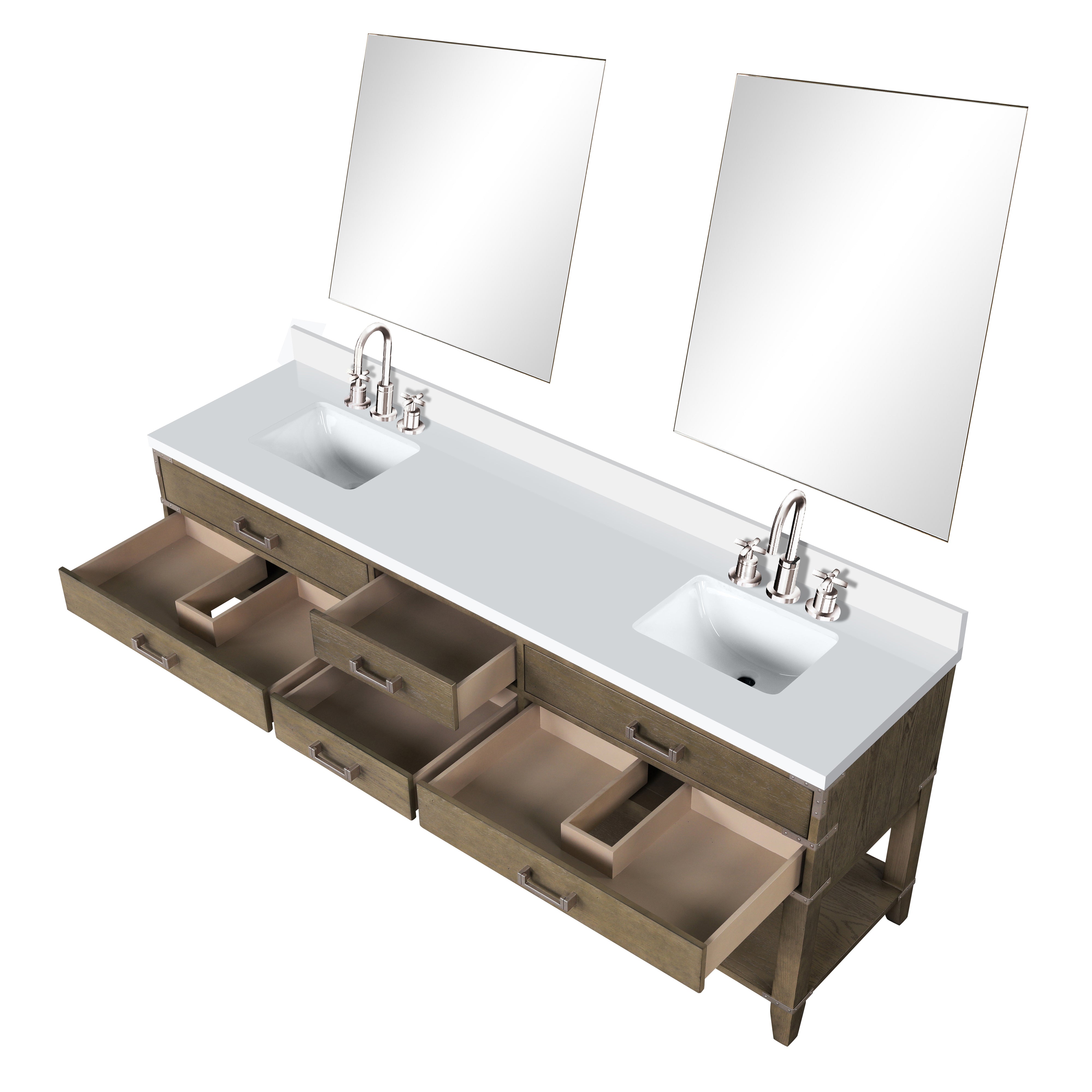 Norwalk 84 in W x 22 in D Grey Oak Double Bath Vanity