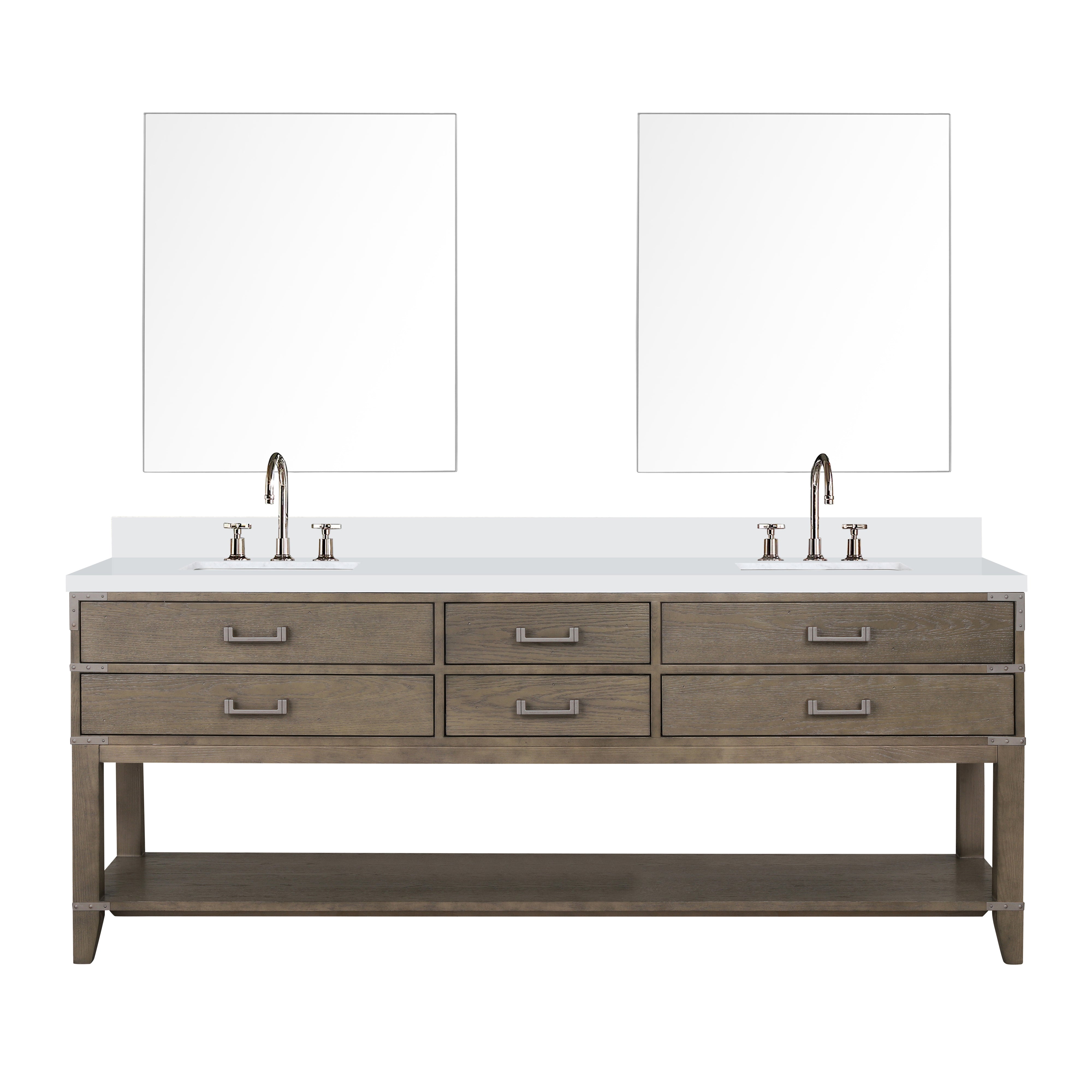 Norwalk 84 in W x 22 in D Grey Oak Double Bath Vanity