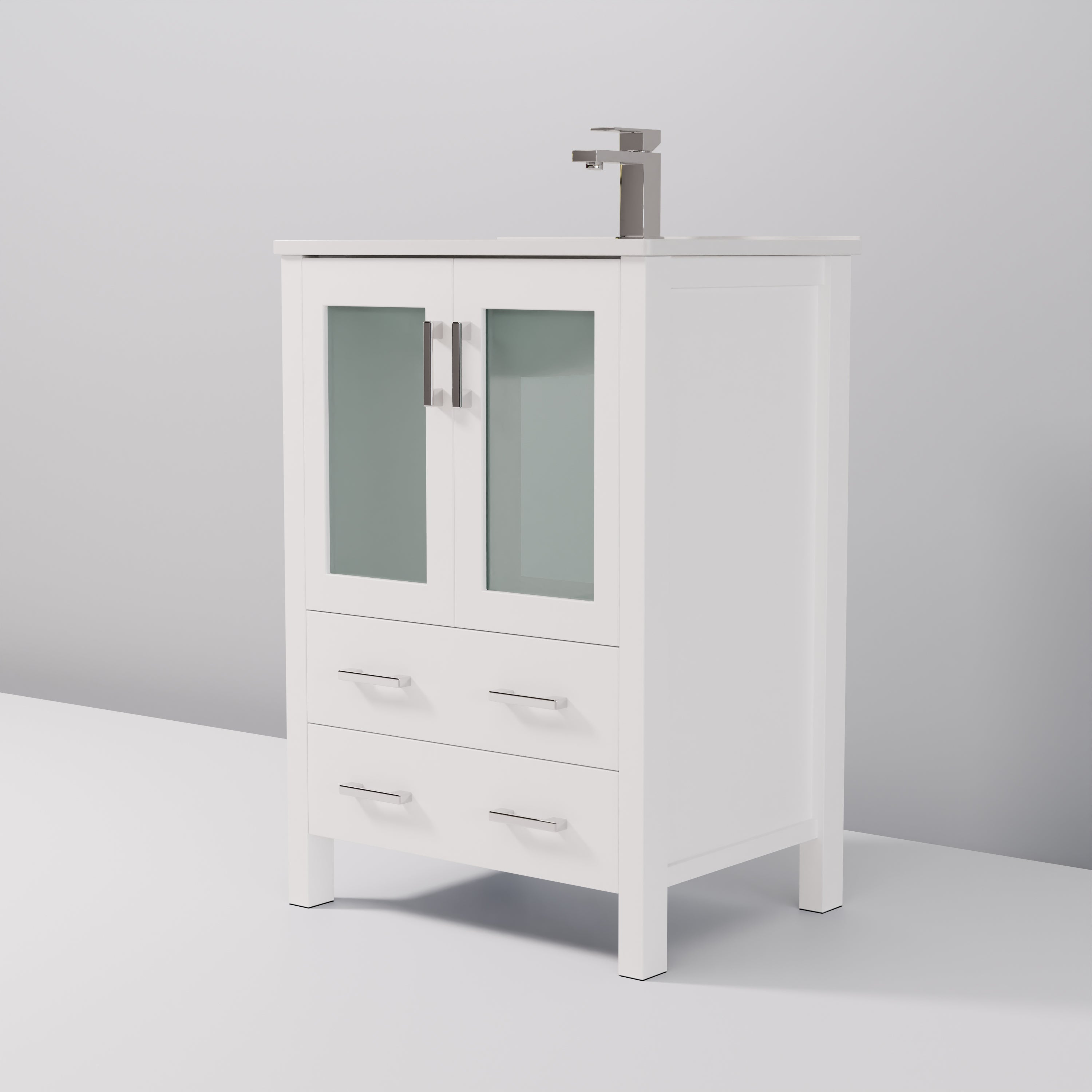 Volez 24 in W x 18.25 in D White Bath Vanity