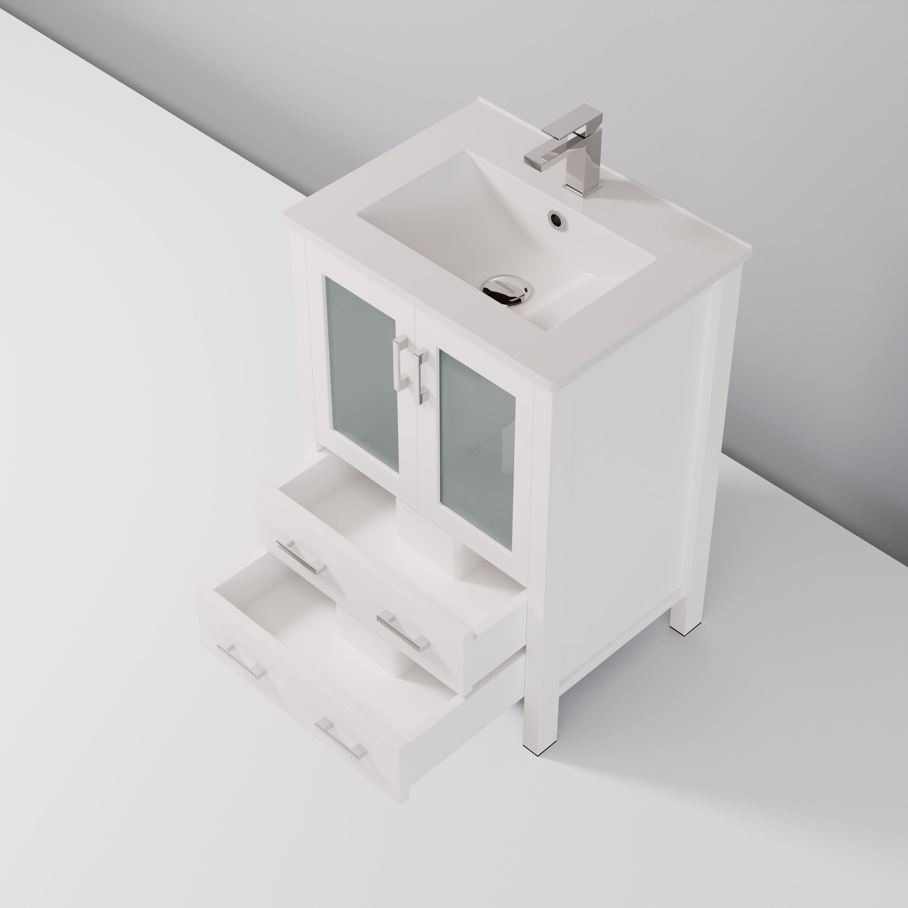 Volez 24 in W x 18.25 in D White Bath Vanity