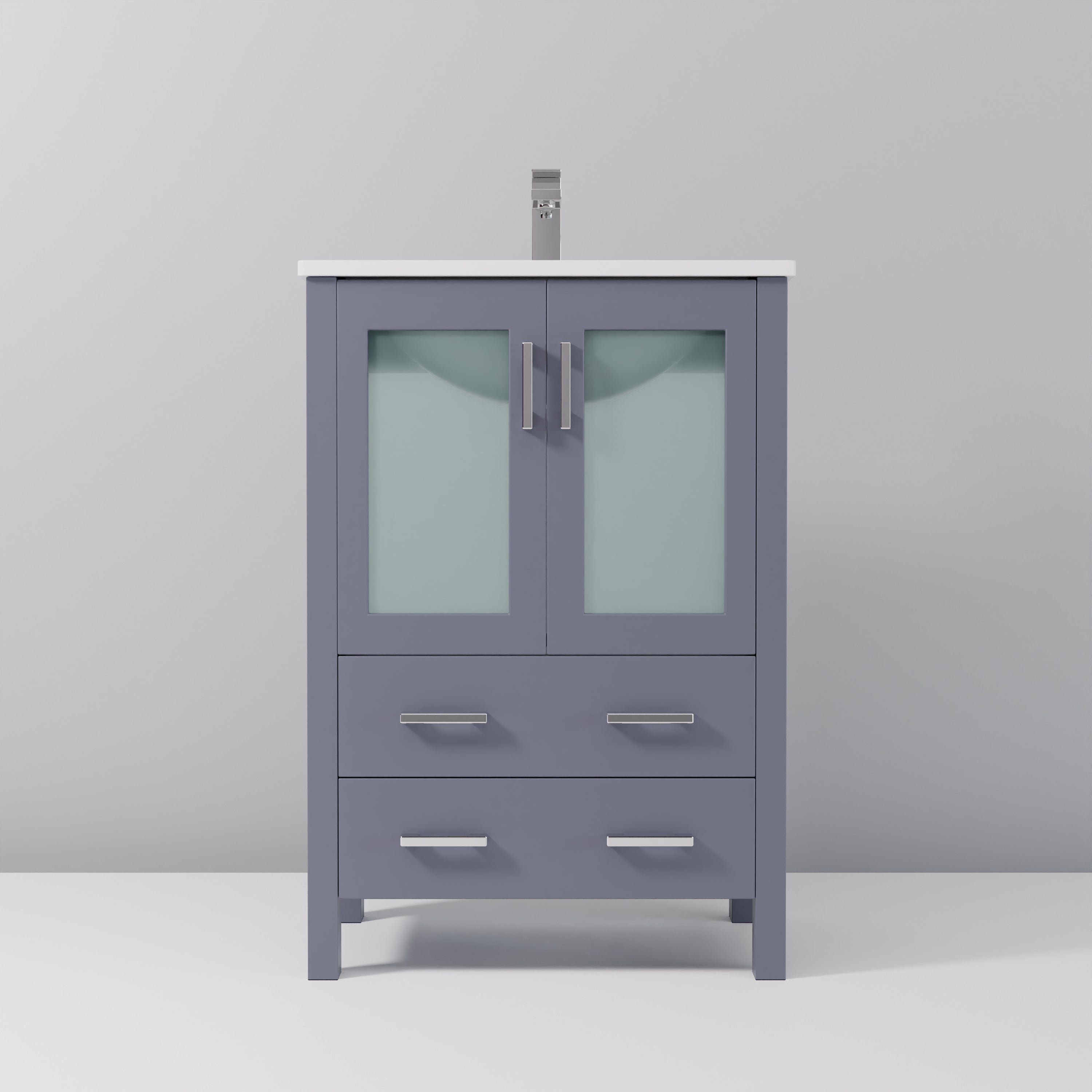 Volez 24 in W x 18.25 in D Dark Grey Bath Vanity