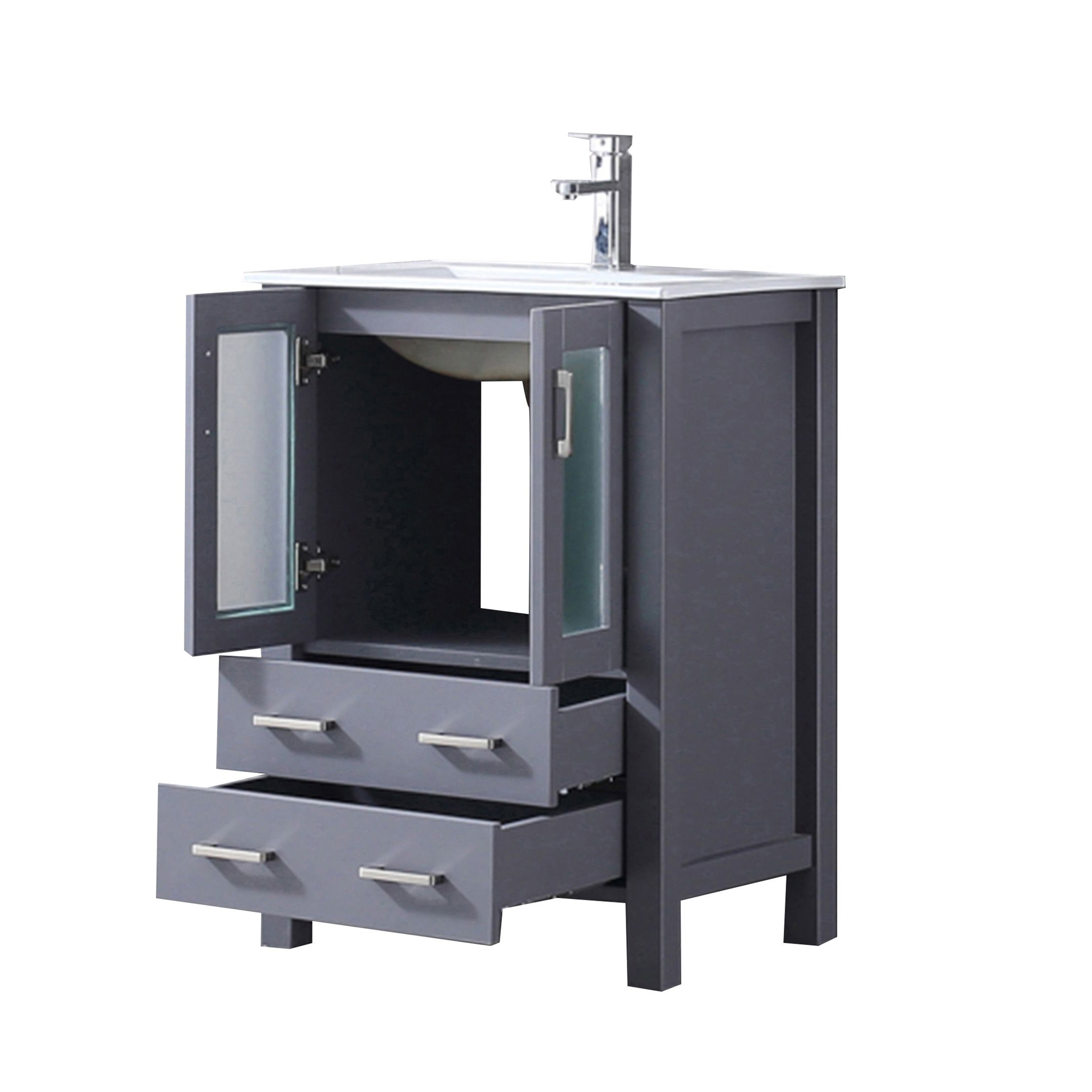 Volez 24 in W x 18.25 in D Dark Grey Bath Vanity
