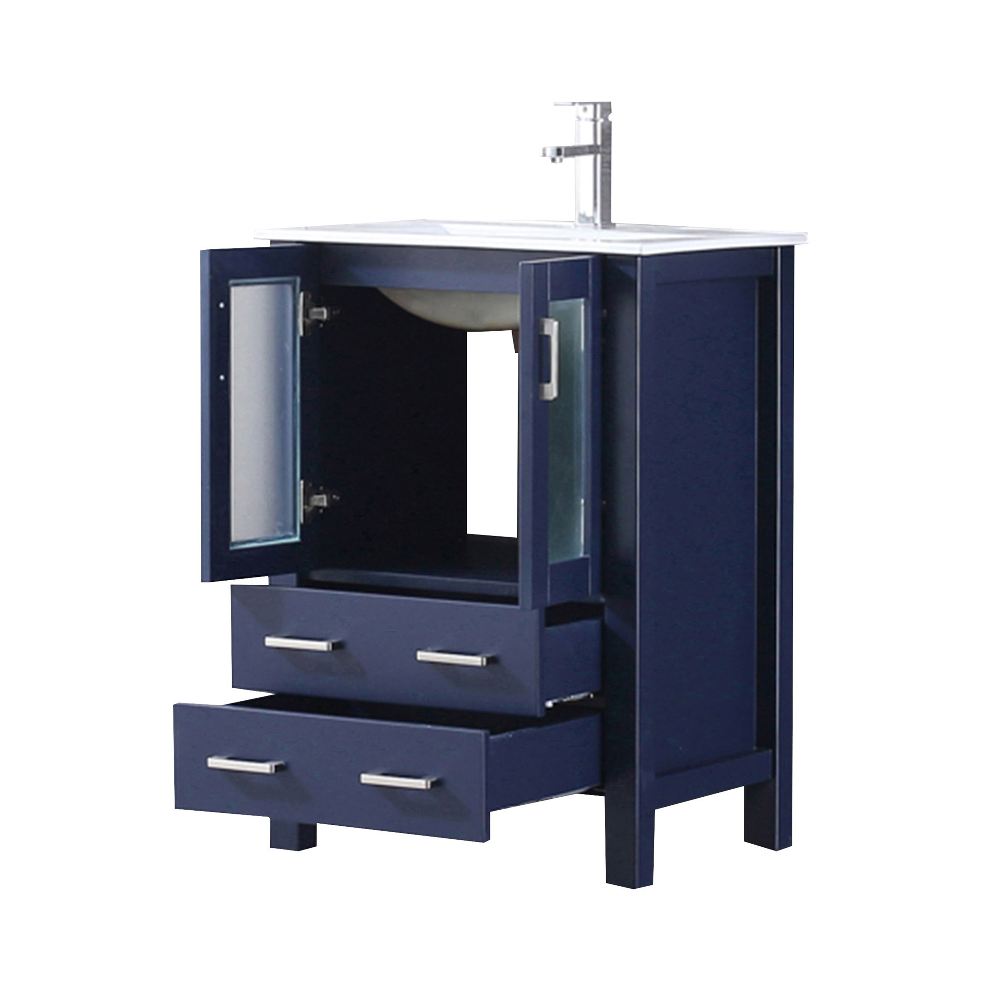 Volez 24 in W x 18.25 in D Navy Blue Bath Vanity