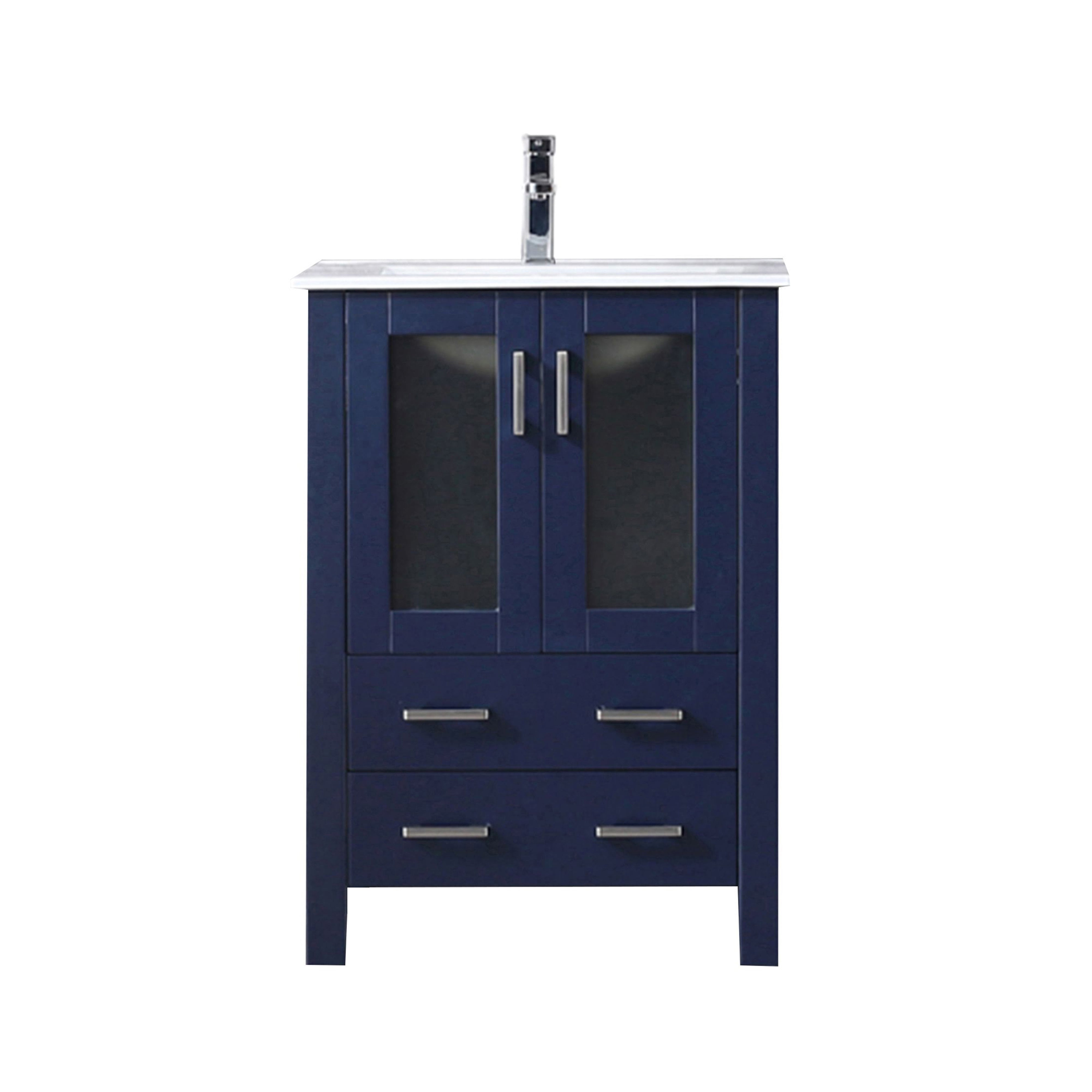 Volez 24 in W x 18.25 in D Navy Blue Bath Vanity