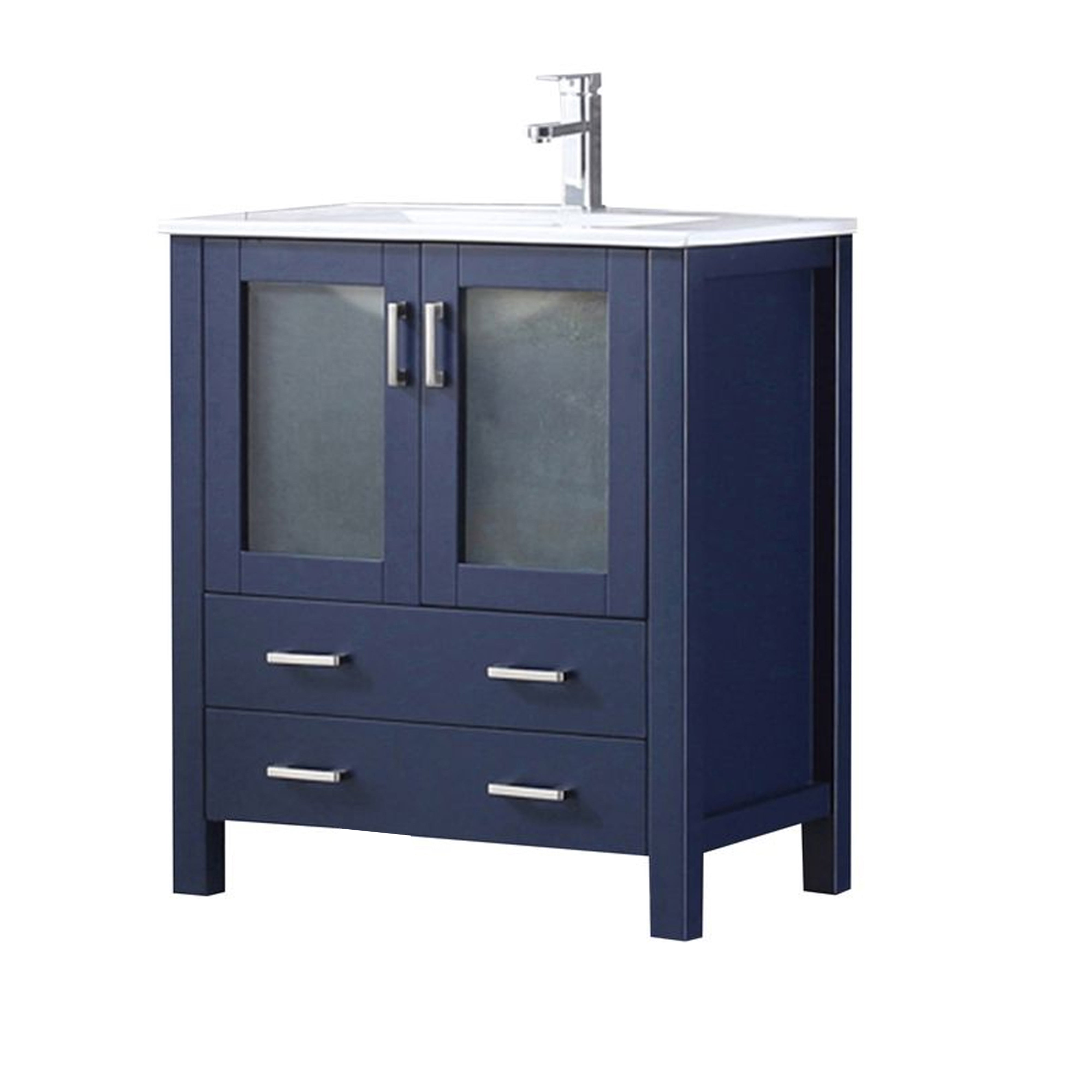Volez 30 in W x 18.25 in D Navy Blue Bath Vanity