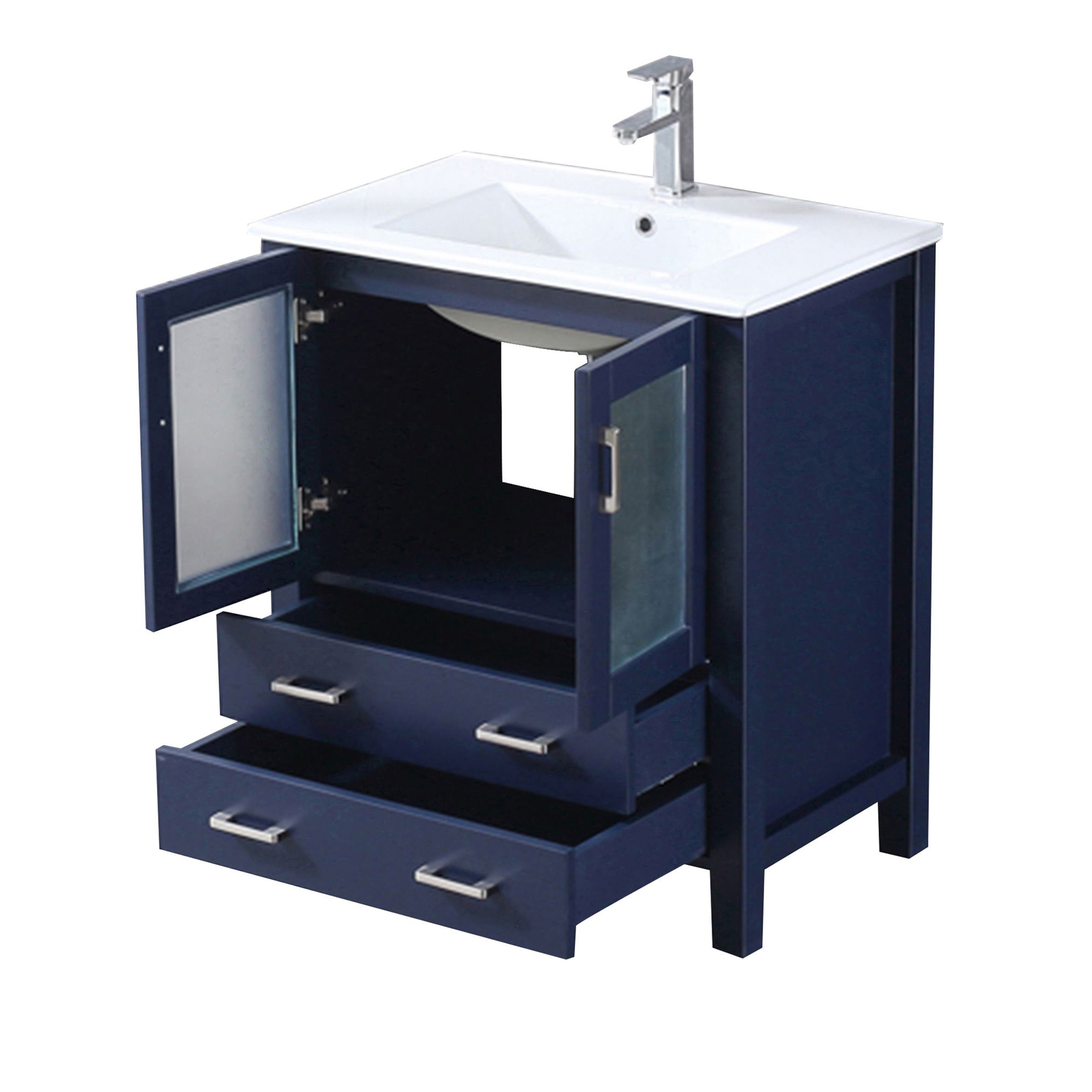 Volez 30 in W x 18.25 in D Navy Blue Bath Vanity