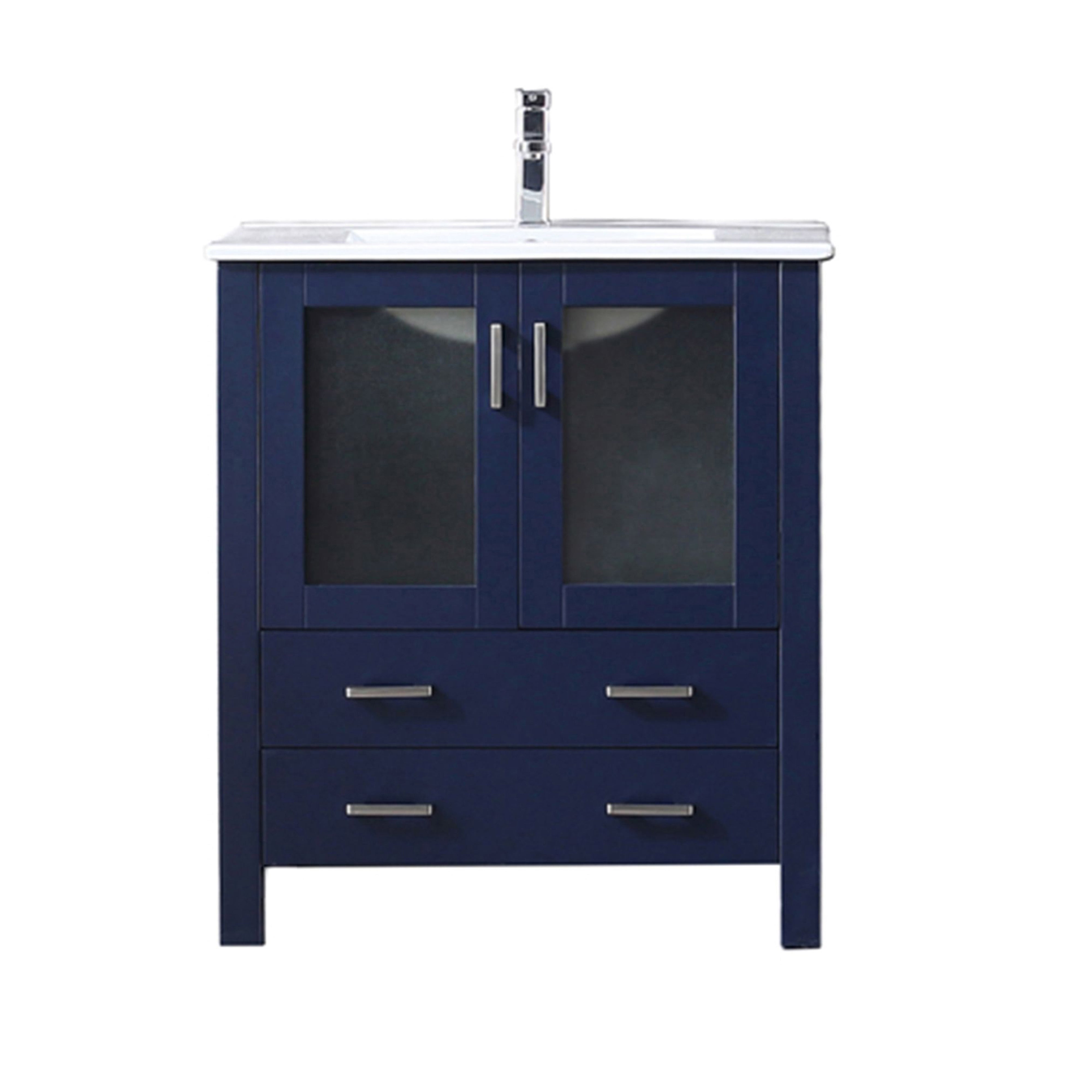 Volez 30 in W x 18.25 in D Navy Blue Bath Vanity