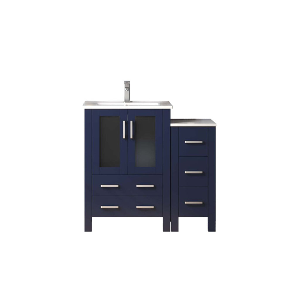 Volez 36 in W x 18.25 in D Navy Blue Bath Vanity