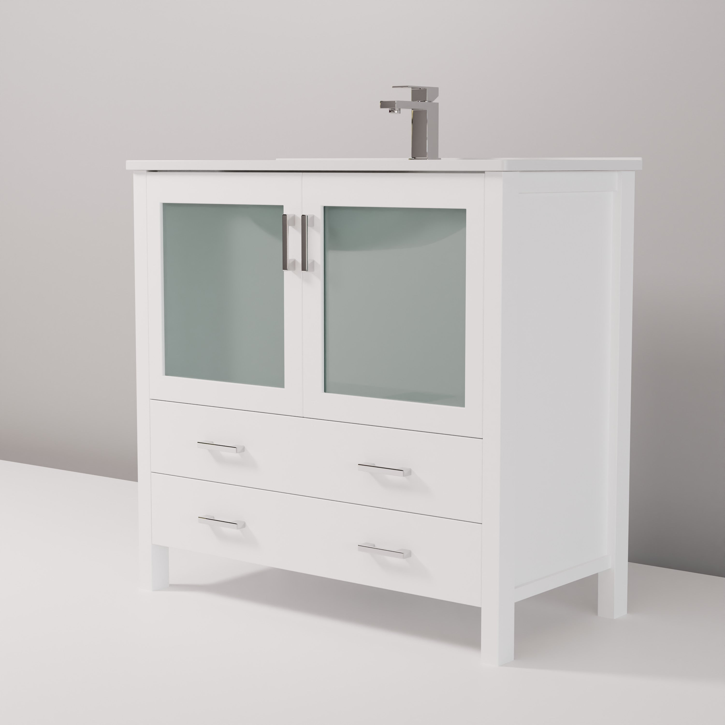Volez 36 in W x 18.25 in D White Bath Vanity