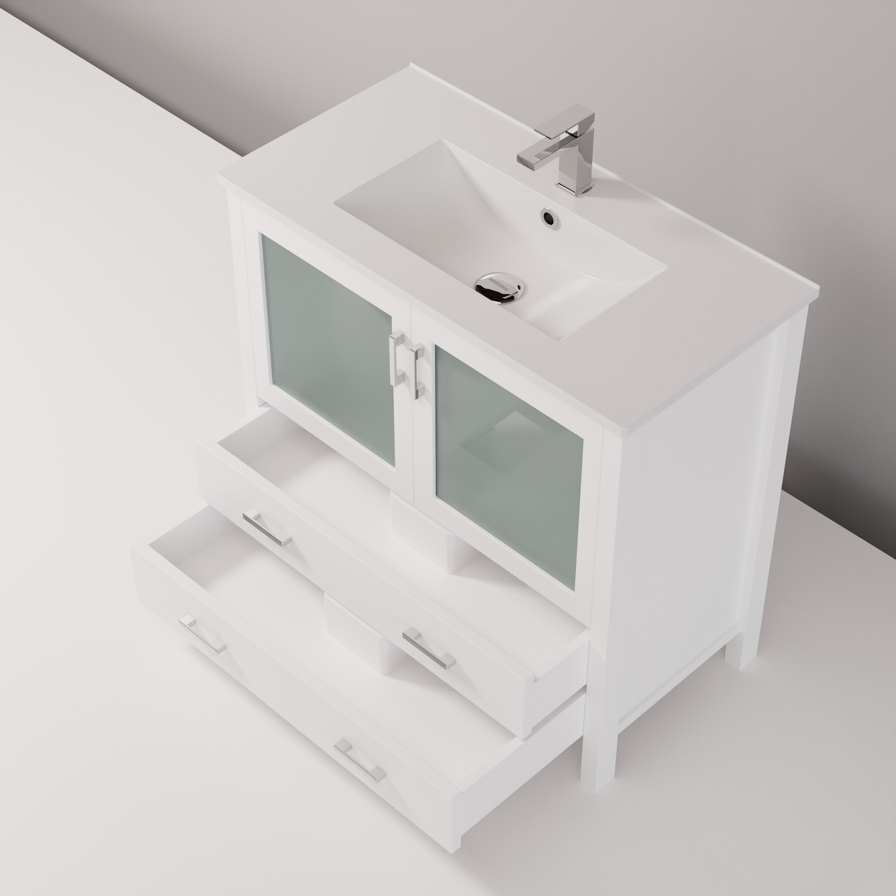 Volez 36 in W x 18.25 in D White Bath Vanity