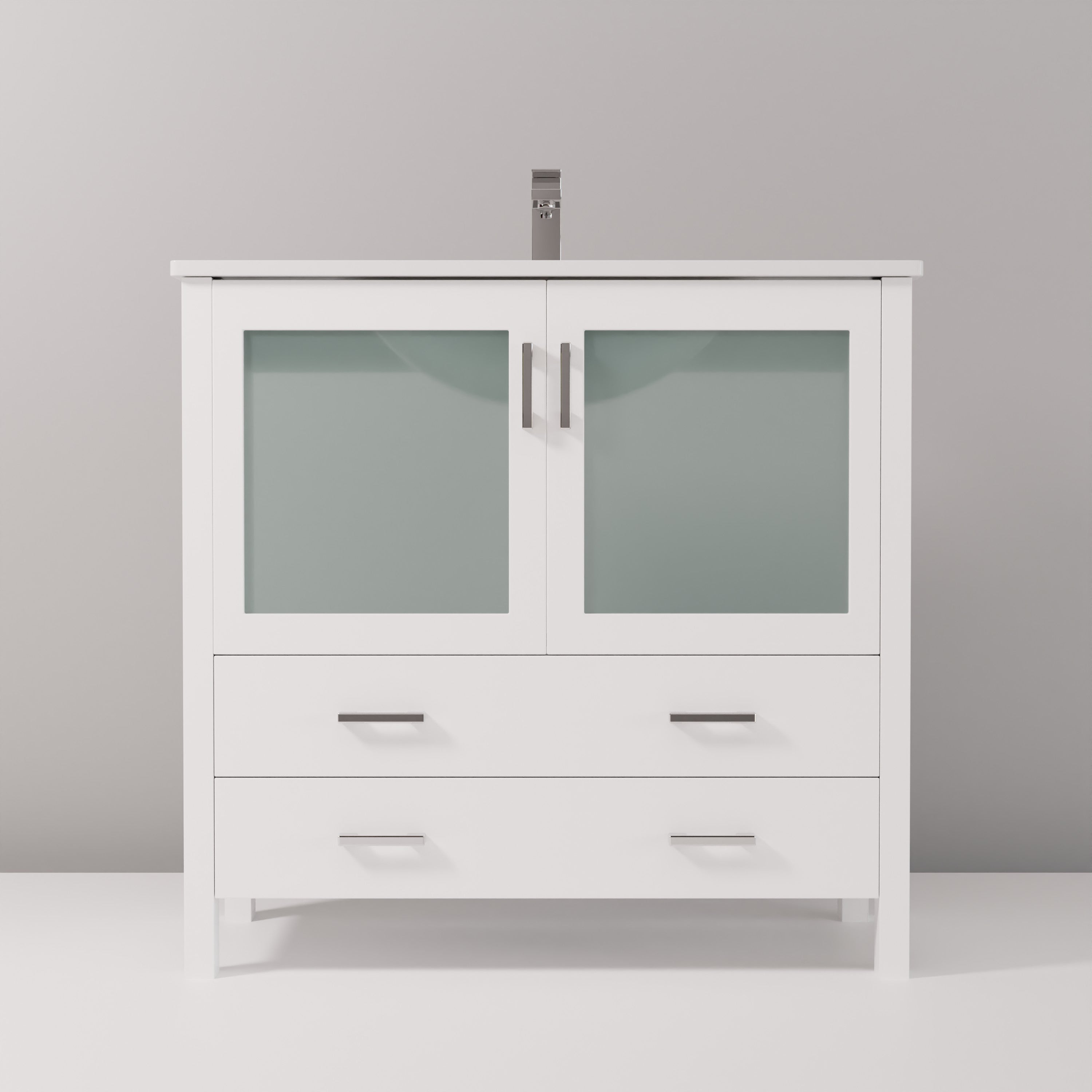 Volez 36 in W x 18.25 in D White Bath Vanity