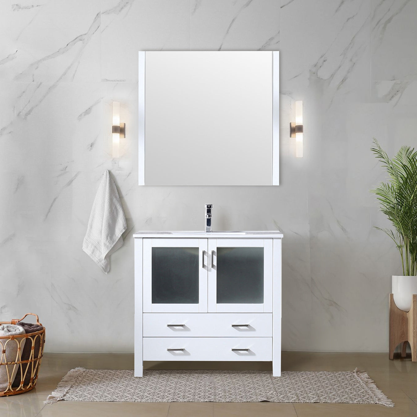 Volez 36 in W x 18.25 in D White Bath Vanity