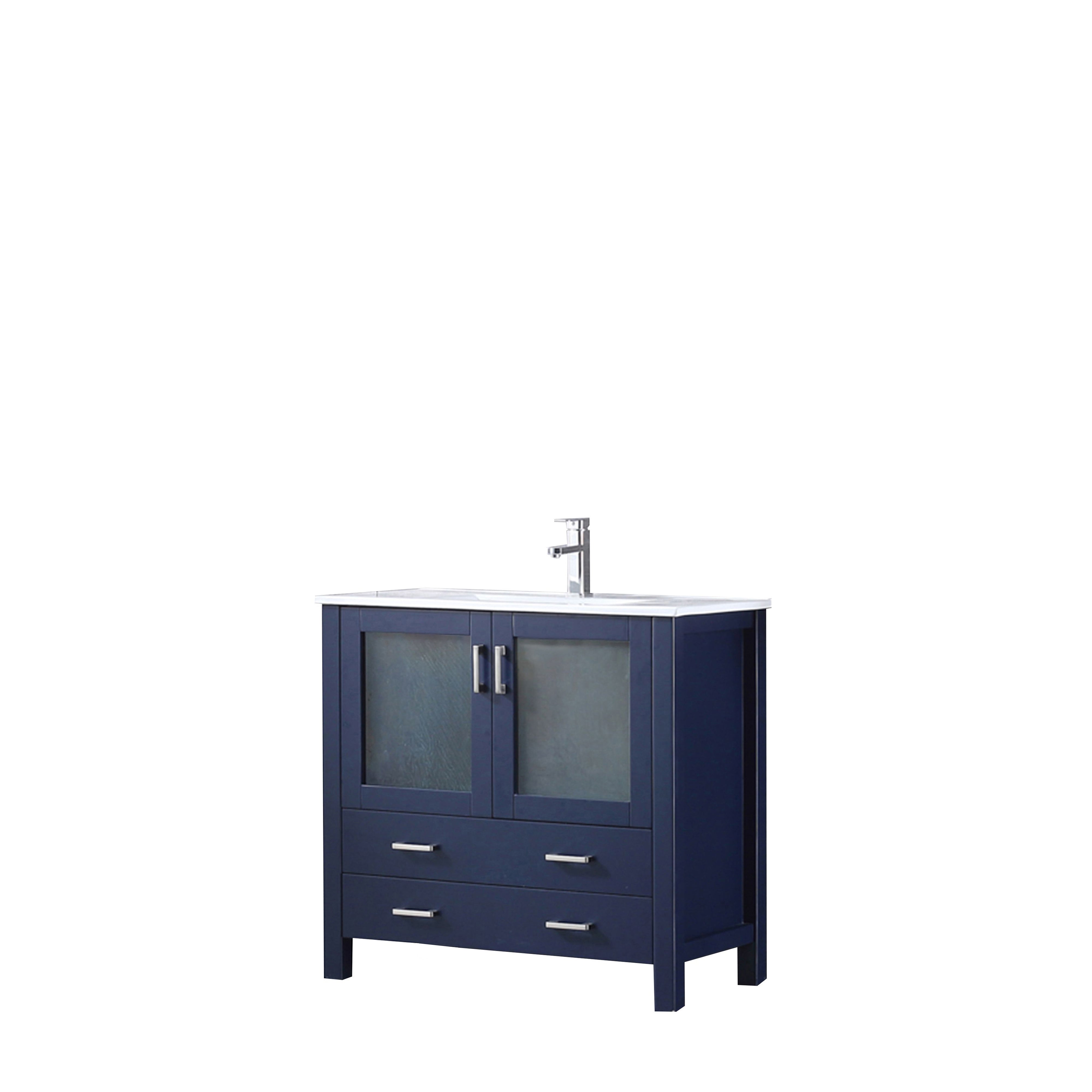 Volez 36 in W x 18.25 in D Navy Blue Bath Vanity