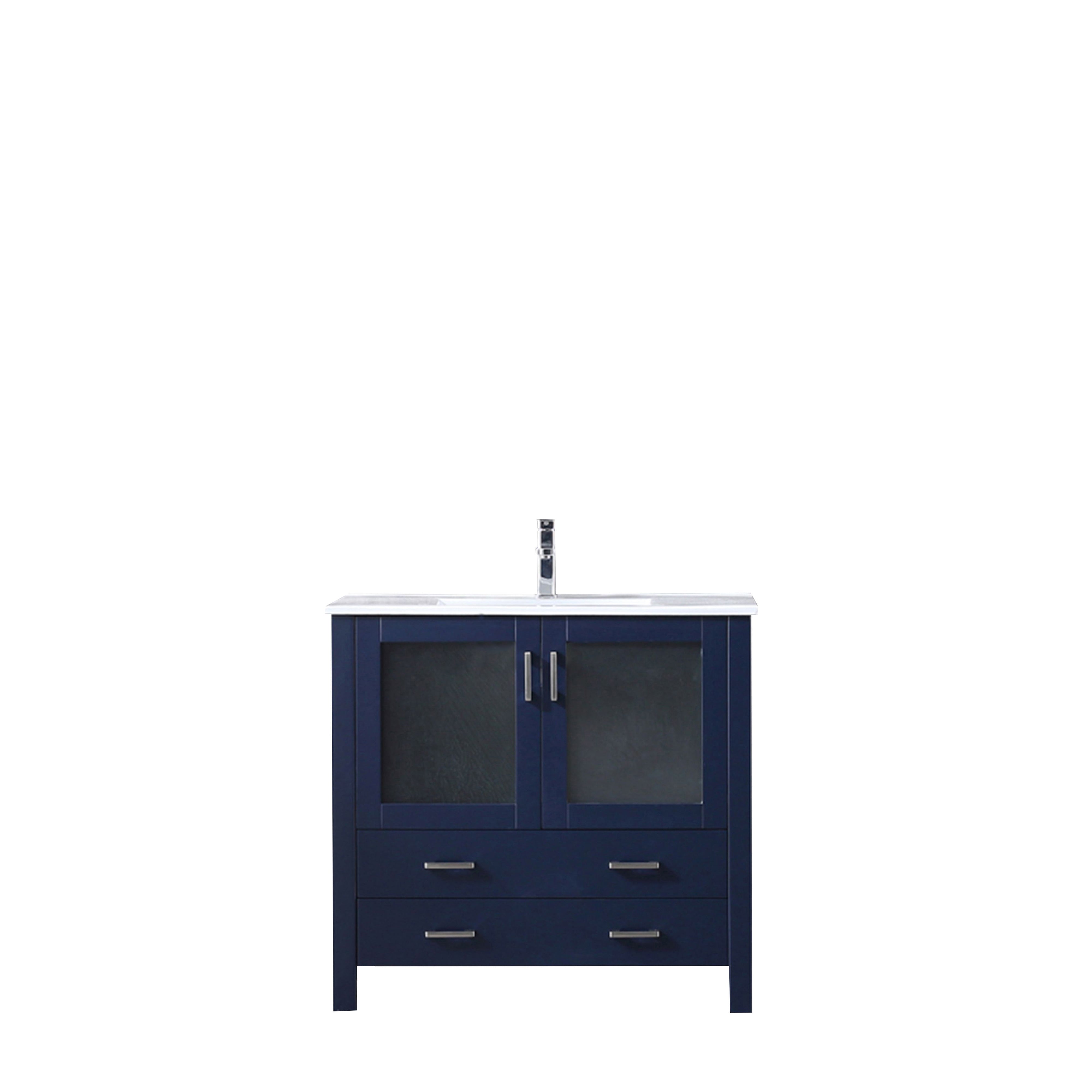 Volez 36 in W x 18.25 in D Navy Blue Bath Vanity