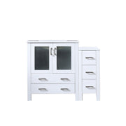 Volez 42 in W x 18.25 in D White Single Bath Vanity with Side Cabinet