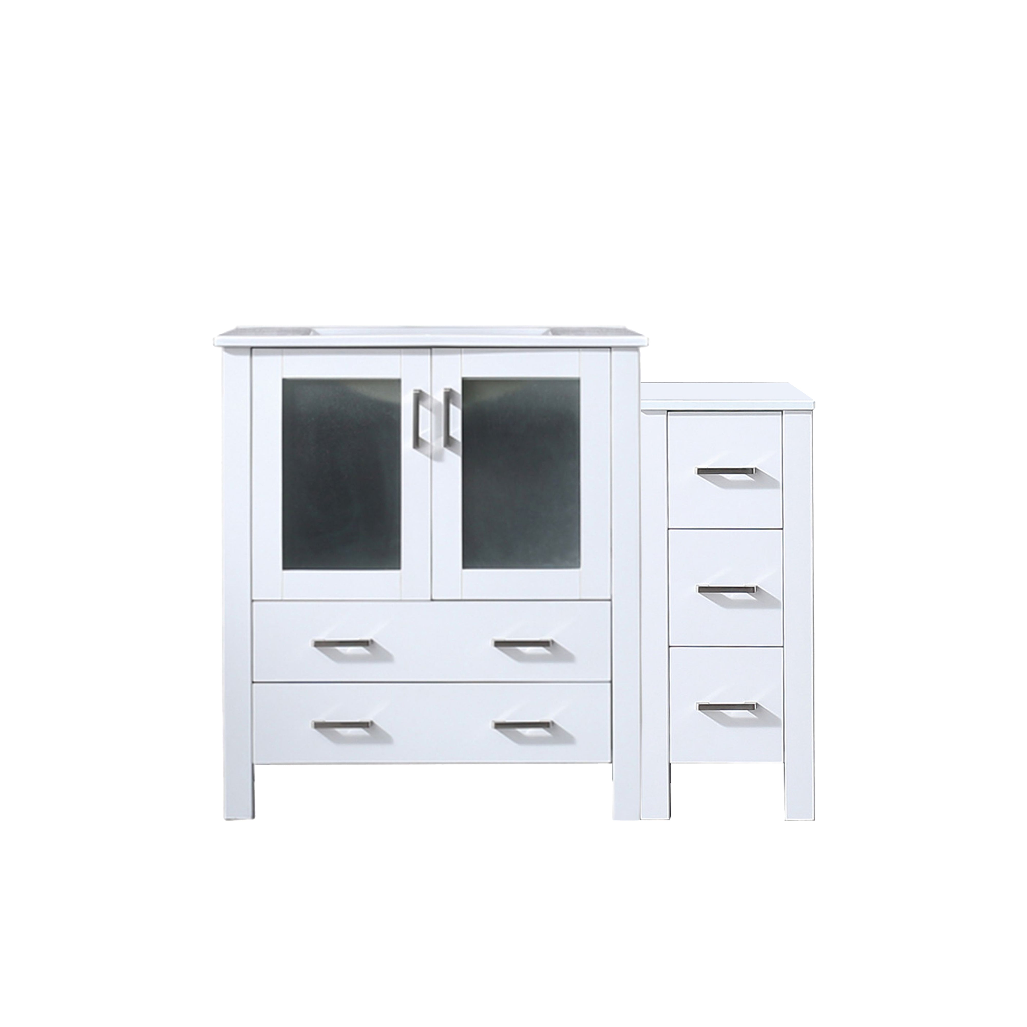 Volez 42 in W x 18.25 in D White Single Bath Vanity with Side Cabinet