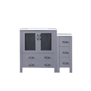 Volez 42 in W x 18.25 in D Dark Grey Single Bath Vanity with Side Cabinet