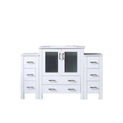 Volez 54 in W x 18.25 in D White Single Bath Vanity with Side Cabinets